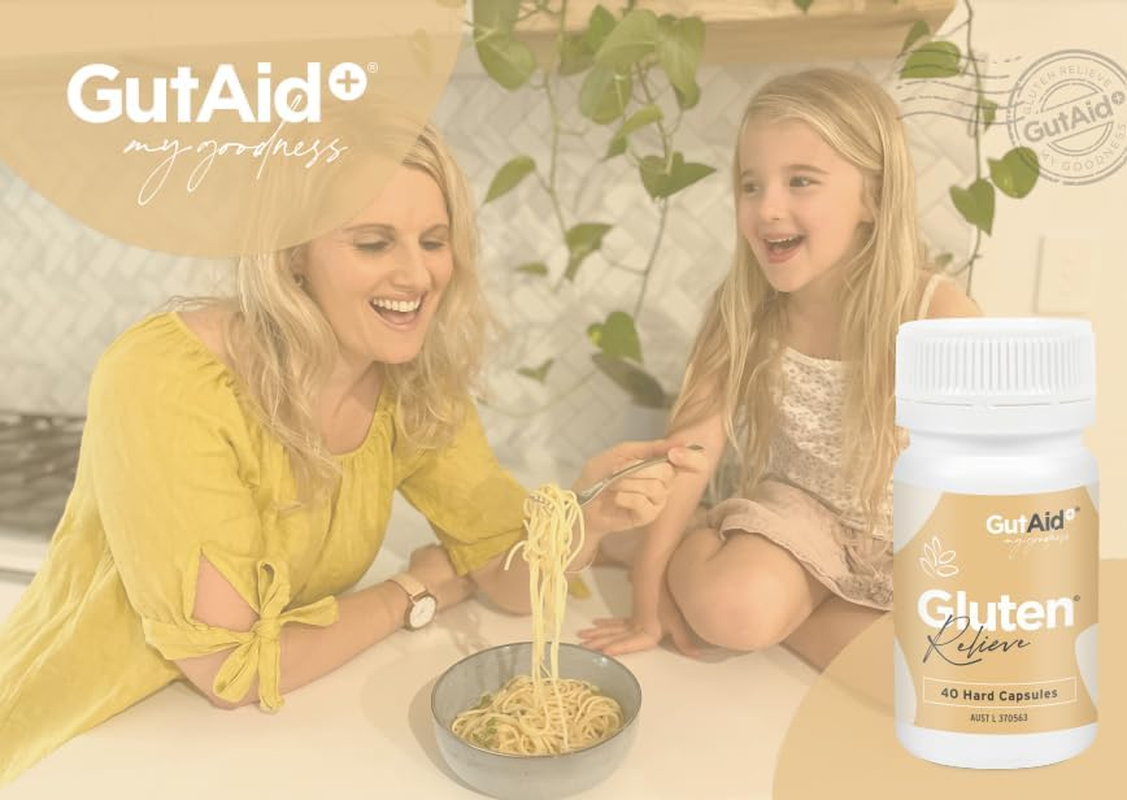 Gutaid+ Gluten Relieve 40 Capsules | Reduces Symptoms of Medically Diagnosed Gluten Sensitivity Caused by Inadvertent Gluten Ingestion. Maintains and Supports Healthy Digestion and Nutrient Absorption. Relieves Digestive Discomfort image number 1