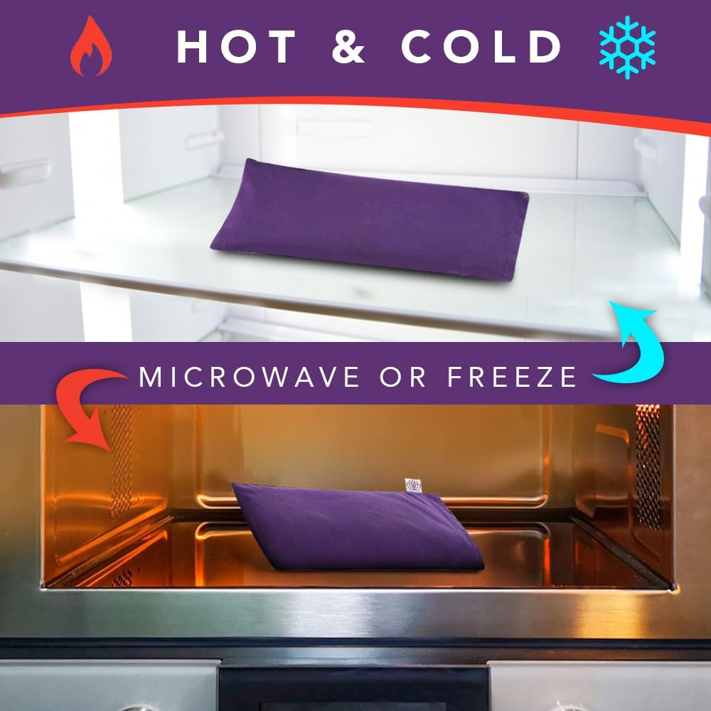 Lotus Lavender Weighted Eye Pillow &ndash; Aromatherapy Mask for Hot & Cold Therapy, Headache Relief & Yoga Relaxation &ndash; Amethyst - Red image number 4