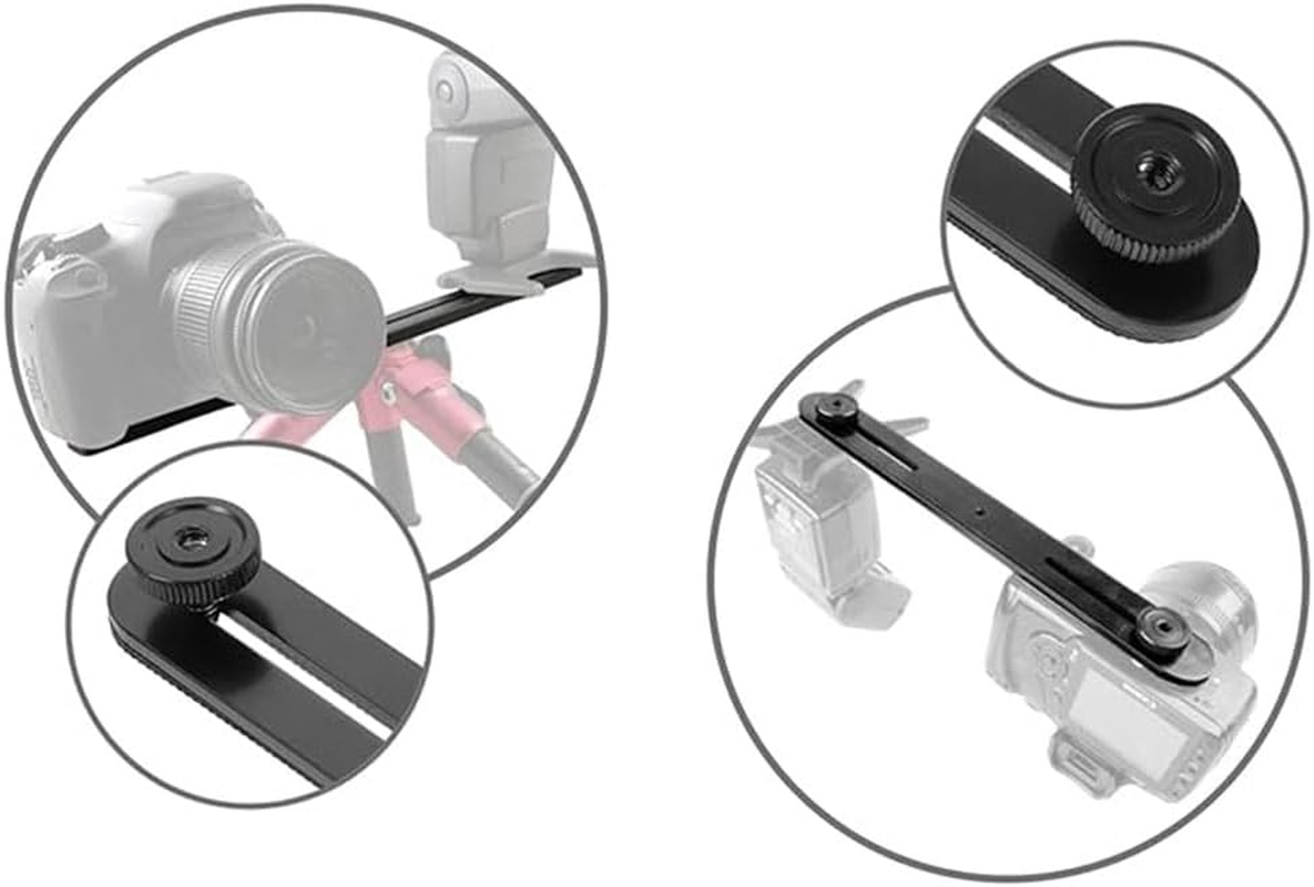 Laroal 2Pcs Camera Mount Flash Mount Extension Bar T-Shaped Microphone Holder for DSLR Cameras Flash Microphones 1/4" Screw Aluminum image number 4