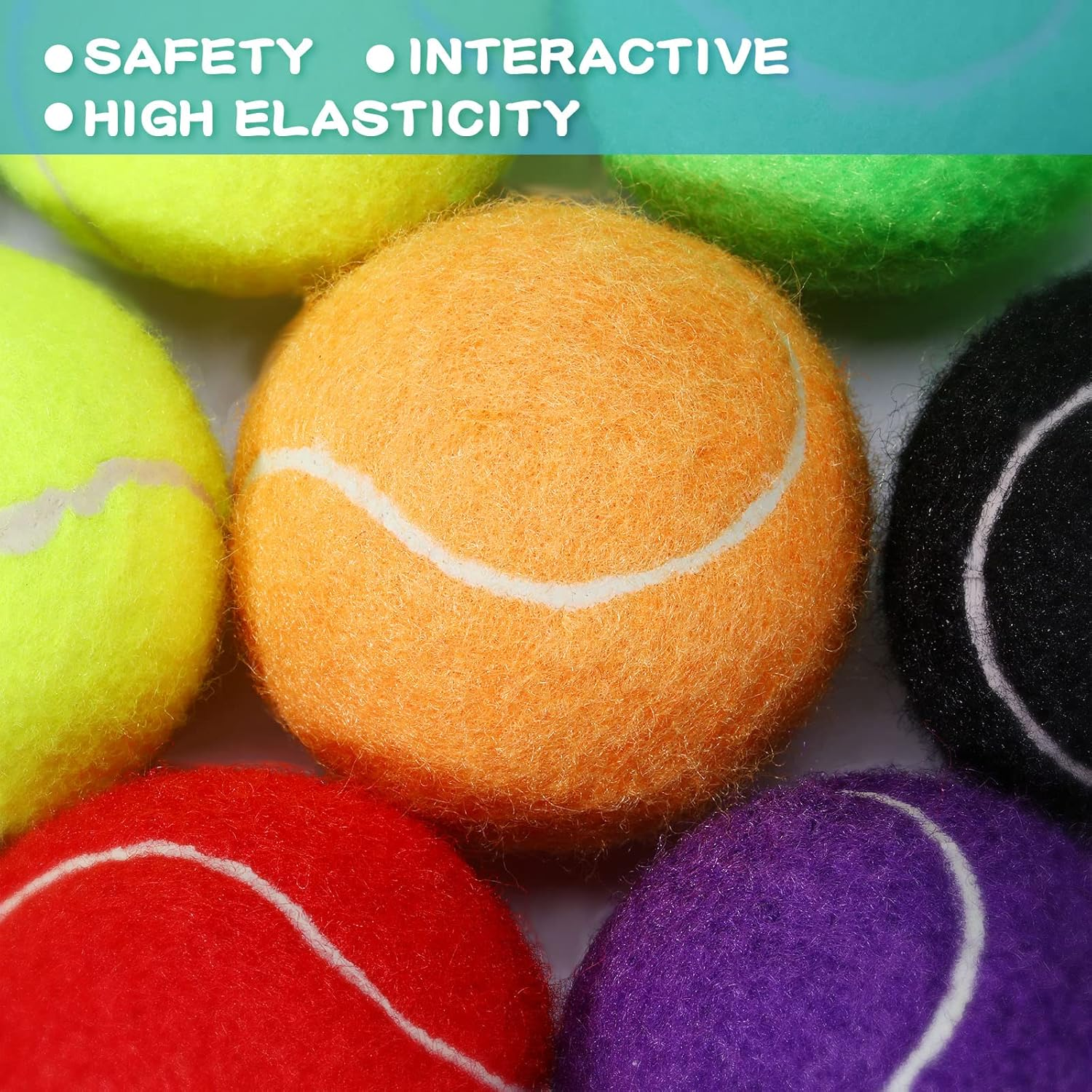 Yunsailing 24 Pack Dog Tennis Balls Pet 2.5'' Colored Mini Tennis Puppy Ball Toys for Large Medium and Small Dogs, Toy Ball for Training, Play Exercise and Fetch 8 Colors image number 4