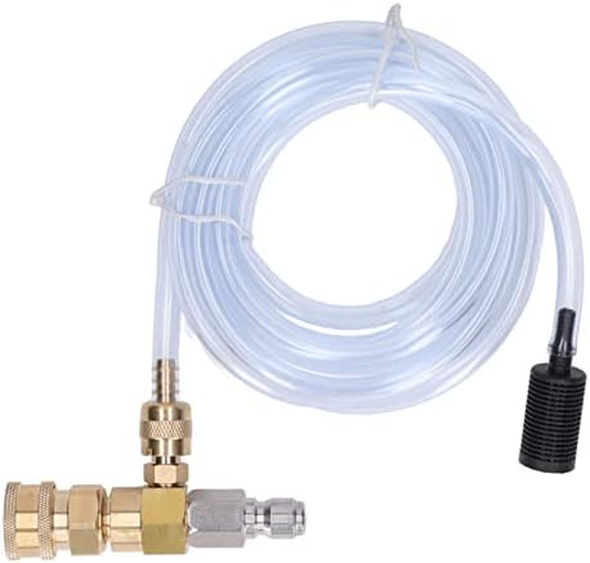 5000PSI Adjustable Chemical Injector Kit, 3/8In Quick Connector Downstream Injector for Pressure Washer, Soap Injector, 9.8Ft Siphon Hose, 1/4In Soap Nozzle Power Washer Chemical image number 1