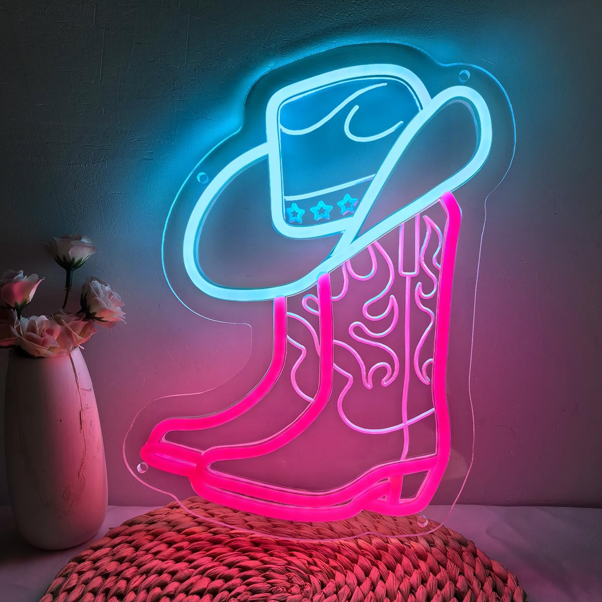 Cross Neon Sign, Jesus Cross Led Neon Light for Wall Decor Home Bedroom USB Powered Light-Upside down Cross Lights for Easter Christmas Wedding Decor