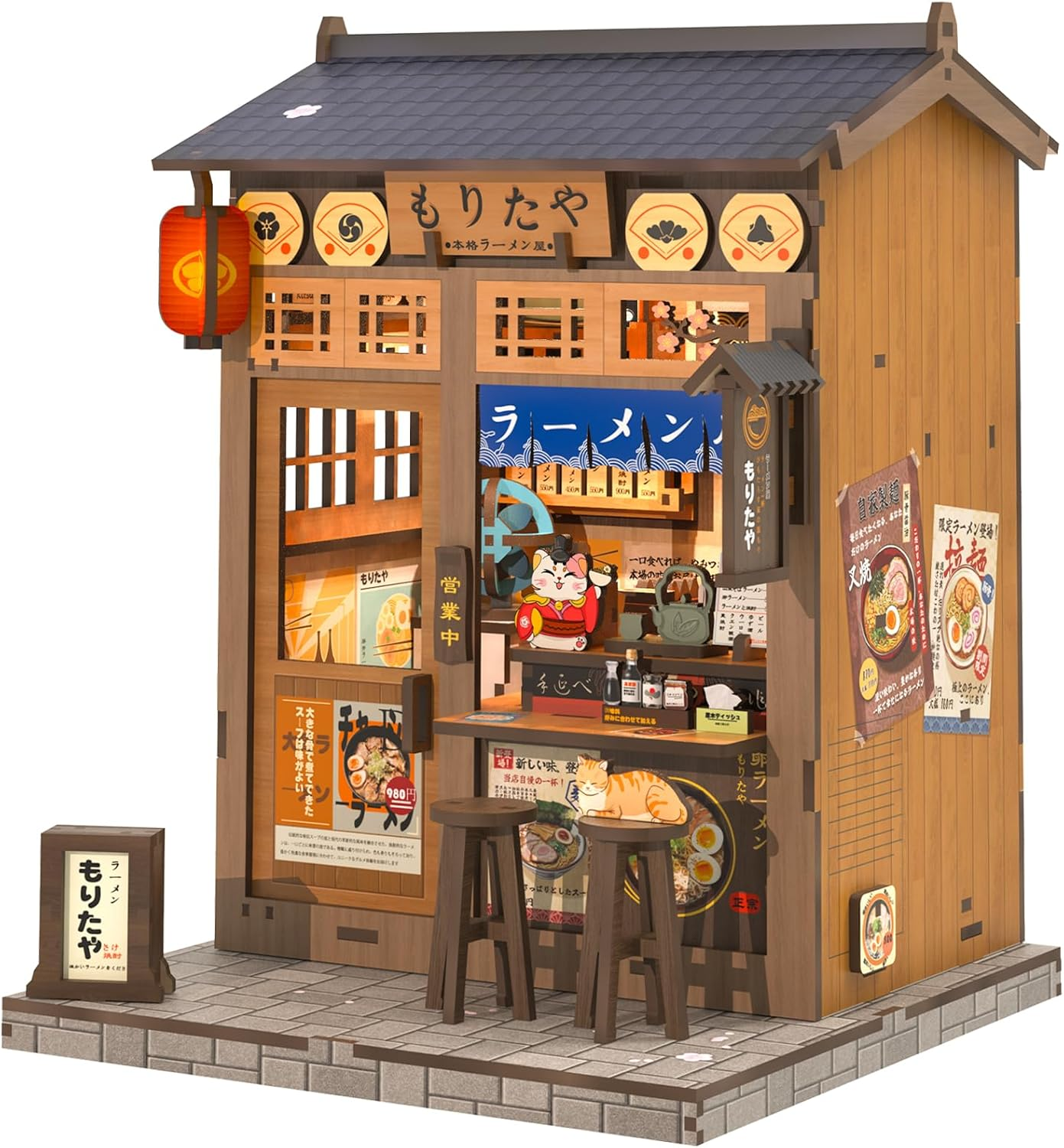 CUTEBEE Book Nook Kit - DIY Miniature House Dollhouse Kit for Adults and Teens, Booknook Tiny Japanese House Bookshelf Decor 3D Wooden Puzzle, Gifts for Family, Friends (Morita-Ya) image number 5