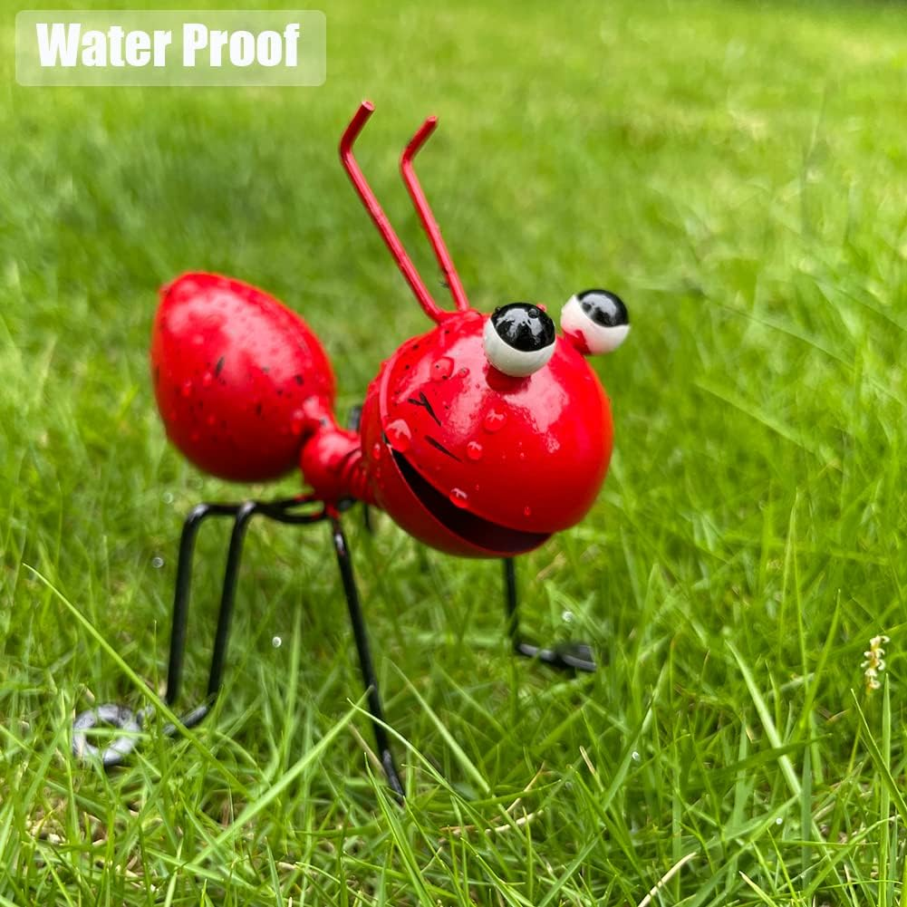 Metal Ants Garden Decor Insect Ornaments Indoor or Outdoor Garden Yard Art Wall Sculptures 4 PCS Set image number 3