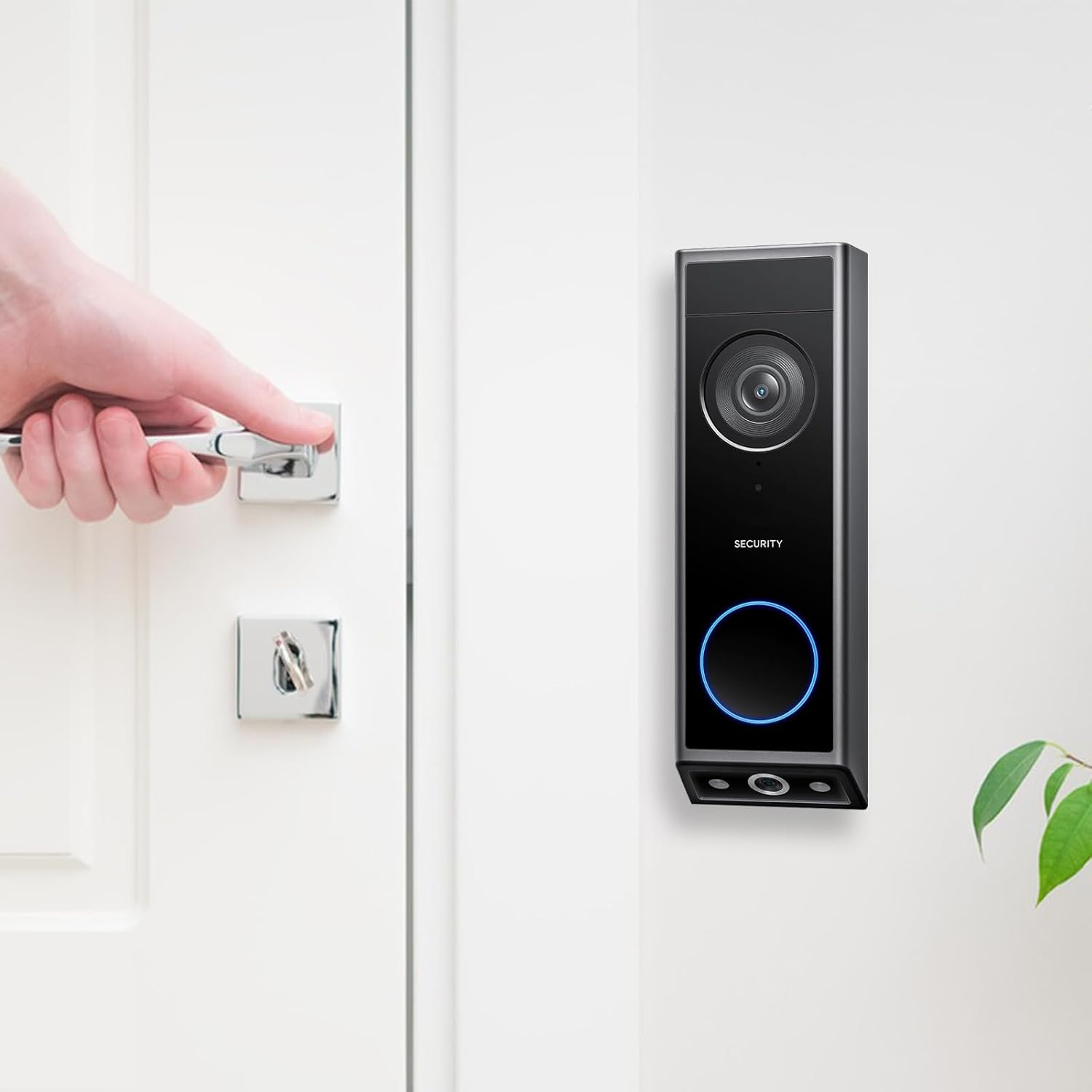 No Drill Doorbell Mount Double Sided Stick Tape Compatible with Eufy Doorbell E340/C31, Anti-Theft Door Mounting Bracket, 5 PCS Adhesive Door Mount and 1 Pcs Doorbell Key Replacement Tool