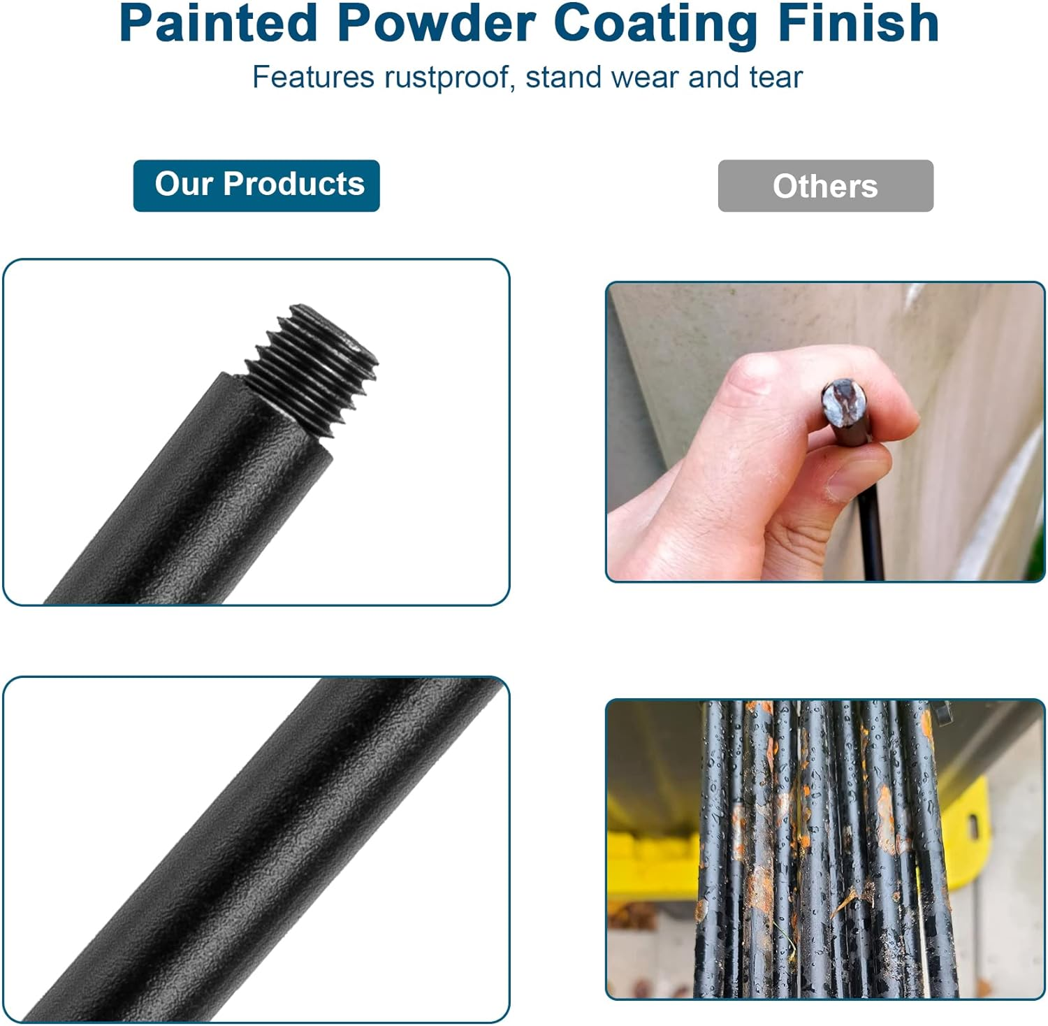 84" Shepherds Hooks for Outdoor, Heavy Duty Garden Bird Feeder Pole Hanging Bird Feeder, Solar Light Lanterns, Outdoor Plant Hanger Hook with 7 Base Prongs, 1 Packs image number 2