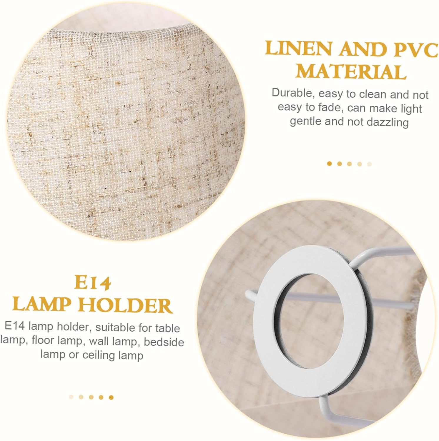 Gadpiparty 2Pcs Cloth Lamp Shades Modern Lampshade Linen Burlap Lamp Shades Fabric Lampshade for Table Lamps Linen Bedroom Bedside, Small Shade, 5.5X5.5X5.1Inch image number 2