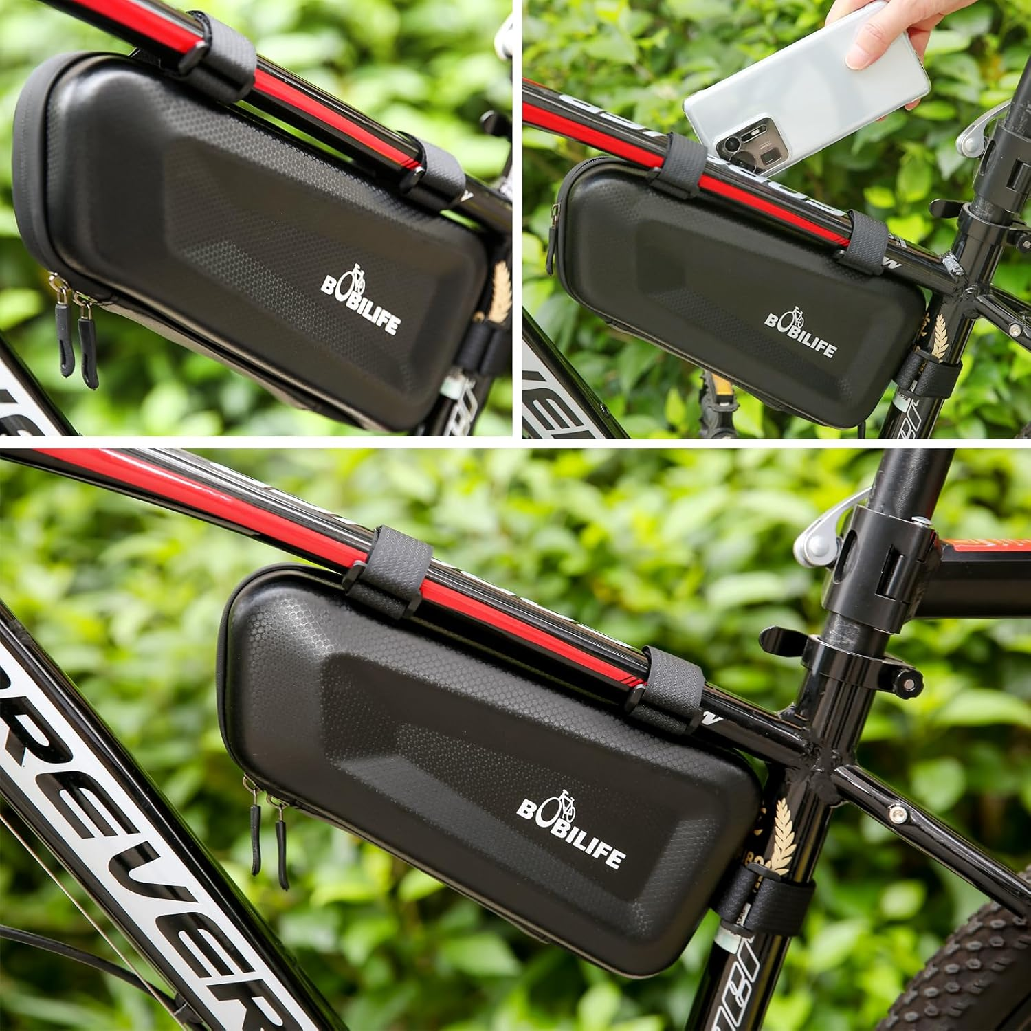 BOBILIFE Hard Shell Bike Frame Bag - EVA Waterproof Bicycle Frame Bag under Top Tube Pouch Storage Bag for Adult Cycling Road Mountain Bike Bicycles image number 3