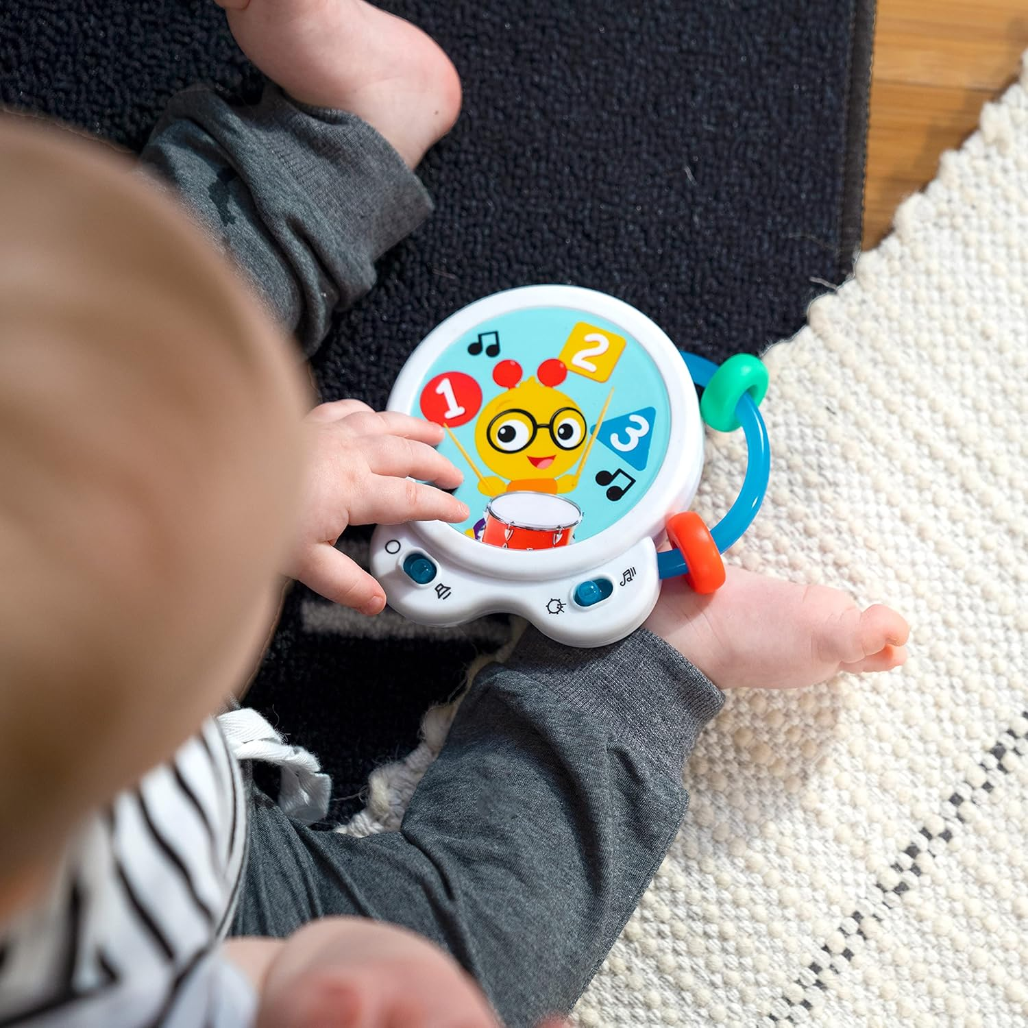 Baby Einstein Tiny Tempo Musical Toy Drum, Ages 3+ Months, Bead Chaser