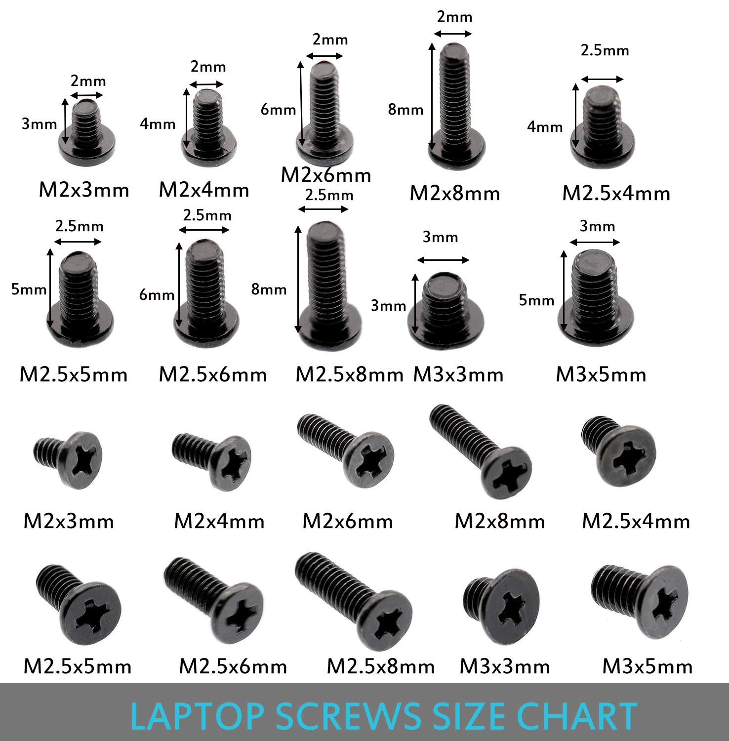 CO RODE 350 Pieces Laptop Screws Notebook Computer Screw Kit Set for IBM HP Dell Lenovo SAMSUNG Sony Toshiba Gateway image number 3