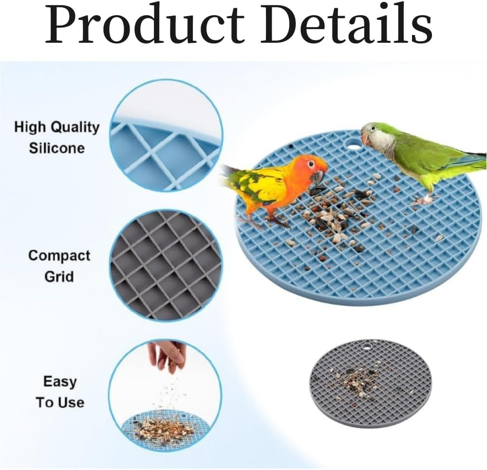 Goxfaca 2 Bird Foraging Toys, Interactive Puzzle Pads, and Food Retarders Are Suitable For, Phoenixes, Cone-Tailed, Tiger-Striped Parrots, and African Grey (Blue + Grey) image number 3