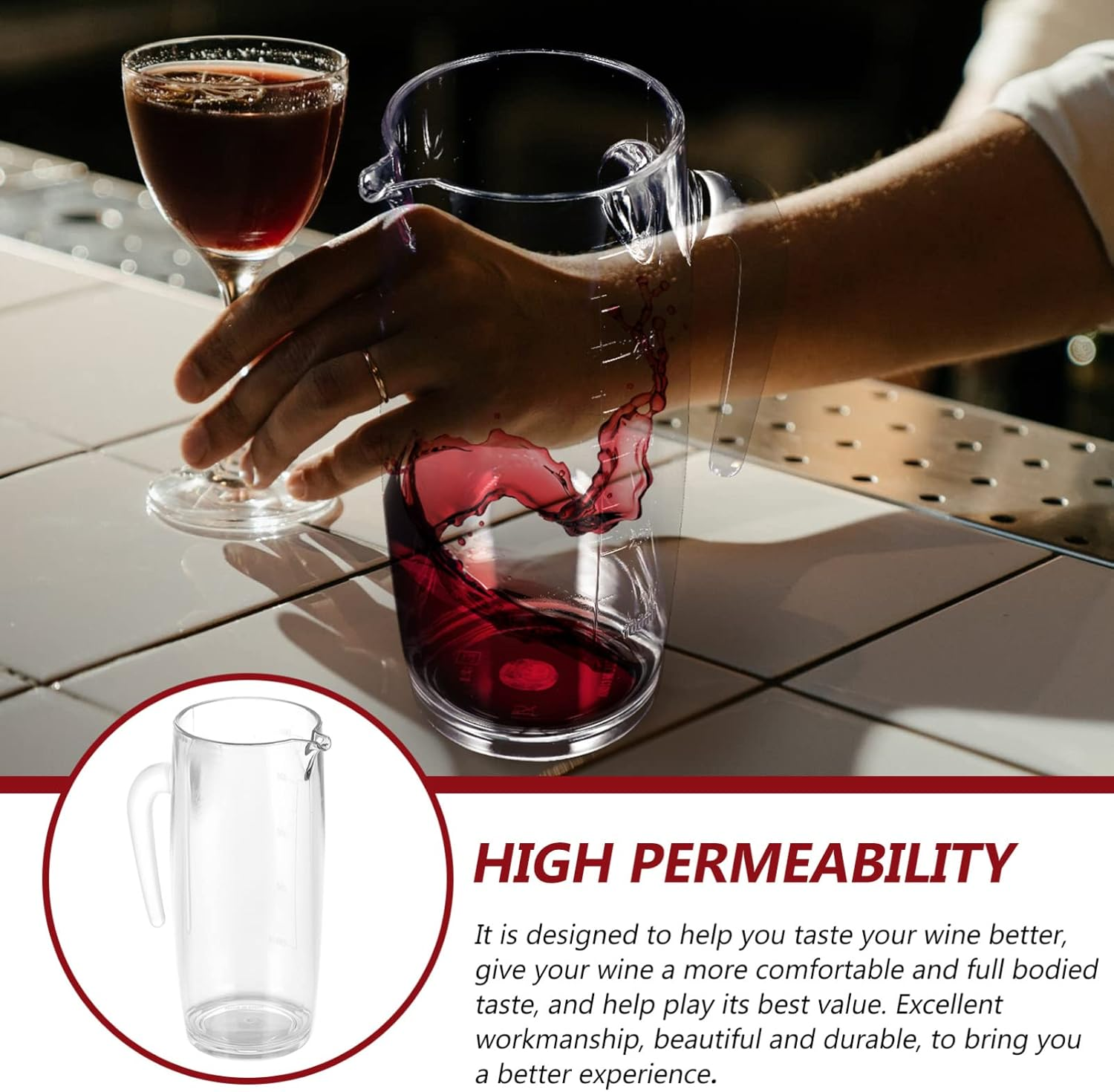 UTHCLO Wine Dispenser Liquor Divider Whiskey Decanter Wine Jug Aerator Decanter image number 3
