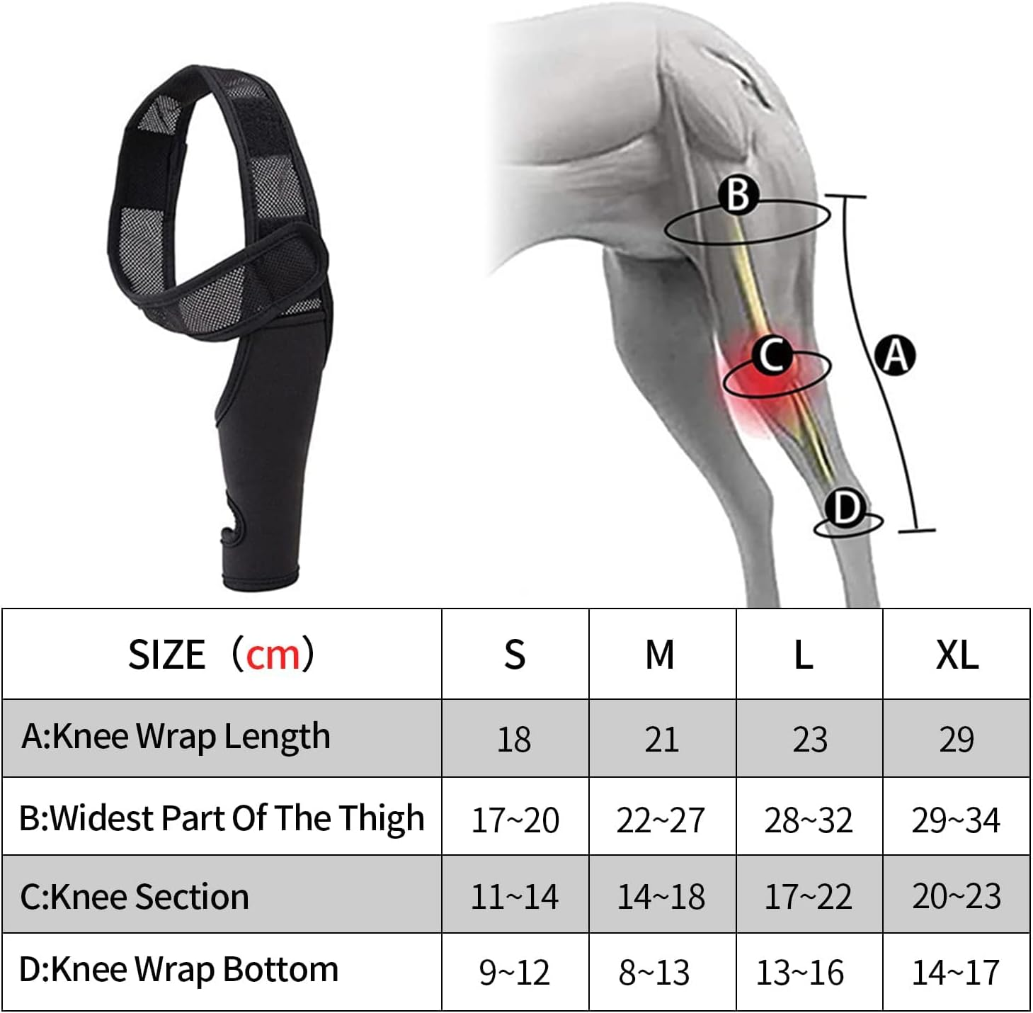 CROCHEN Dog Knee Brace after Surgery Wear and Protect Hip Thigh Wound Pet Thigh Support Protective Sleeve Leg Brace for Small Medium Large Dog (Black,Large) image number 4