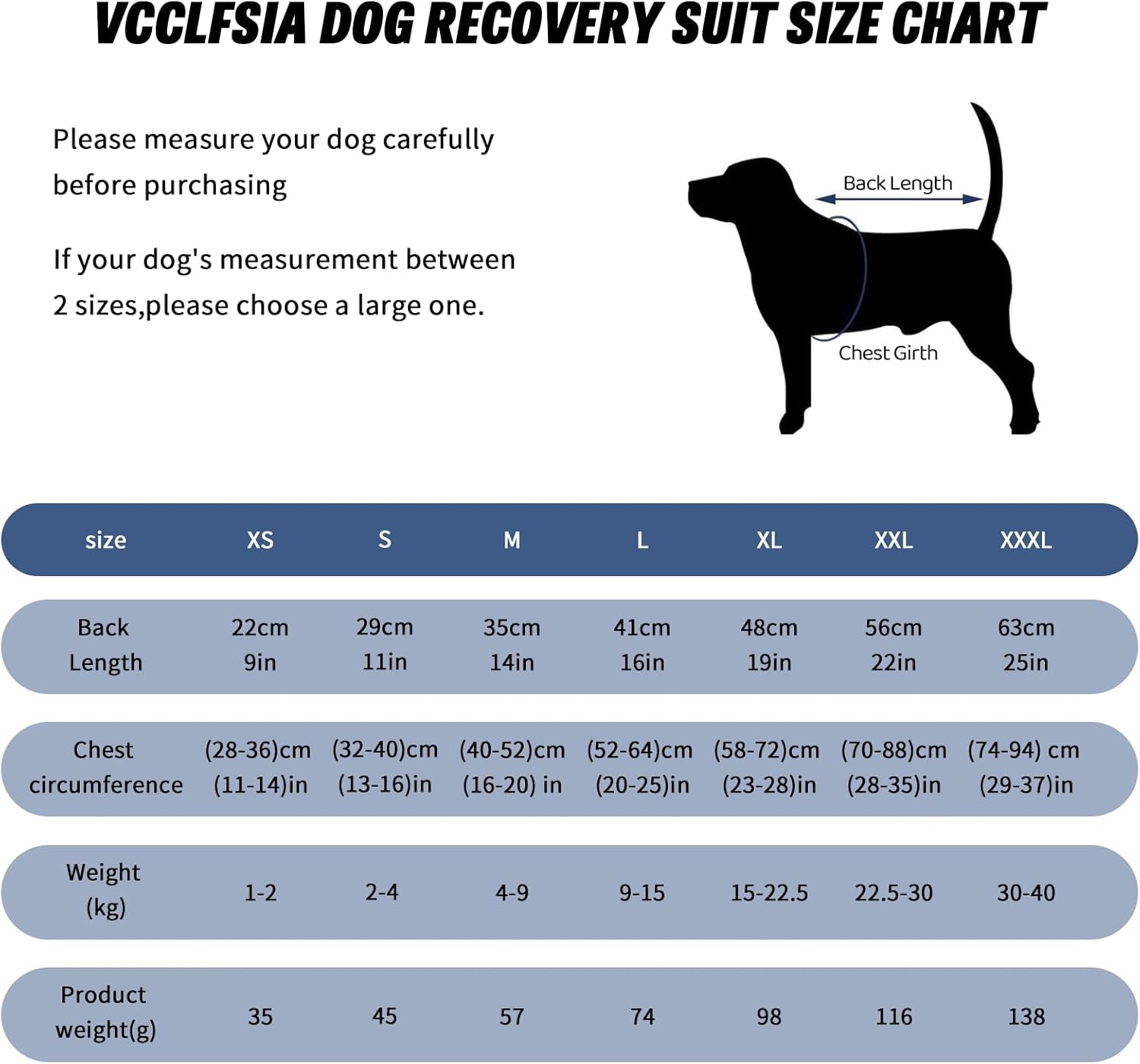 VCCLFSIA Dog Surgery Recovery Suit, Breathable Cat Onesie after Surgery for Spay Abdominal Wounds or Skin Diseases, Anti-Licking Pet Bodysuits for Male Female Cats Dogs (Blue, 2XL) image number 3