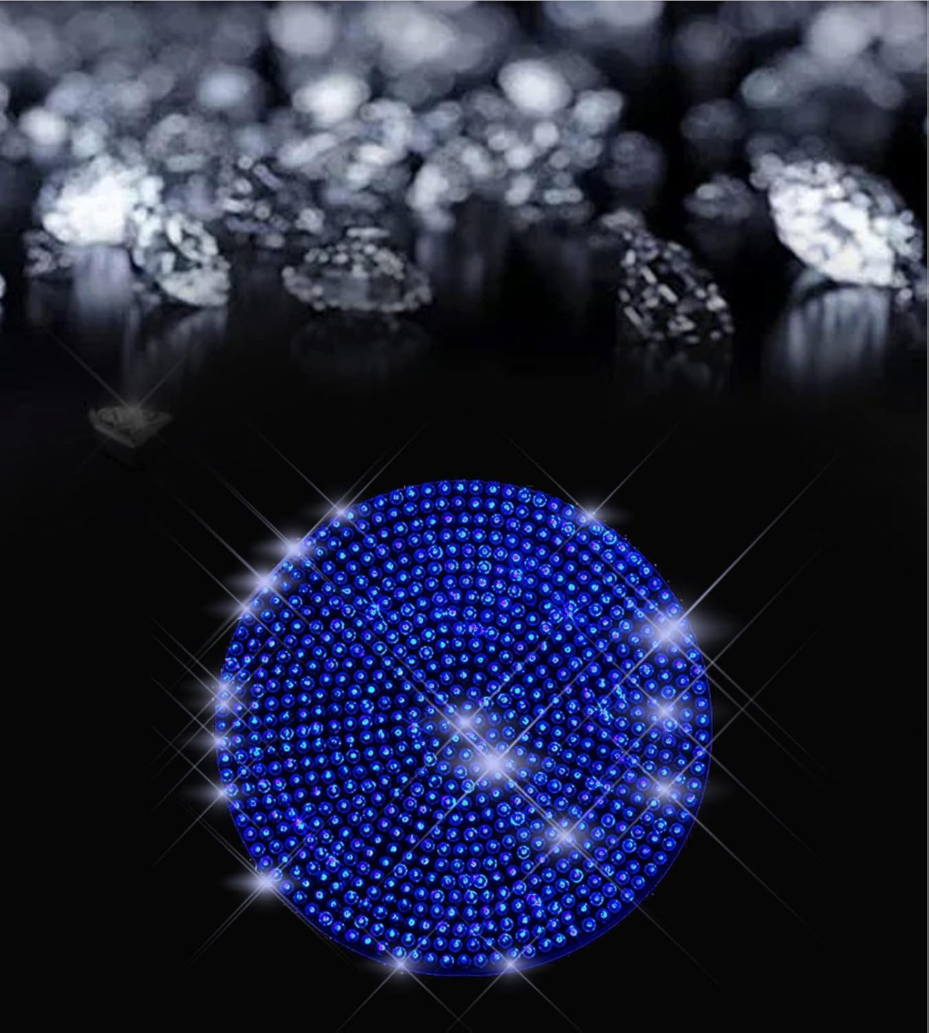 2 Pack Car Cup Holder Coaster,Fashion Anti-Slip Shockproof Universal Vehicle Cup Holders Coasters Insert Bling Crystal Rhinestone Auto Automotive Interior Accessories for Women (Blue) image number 4