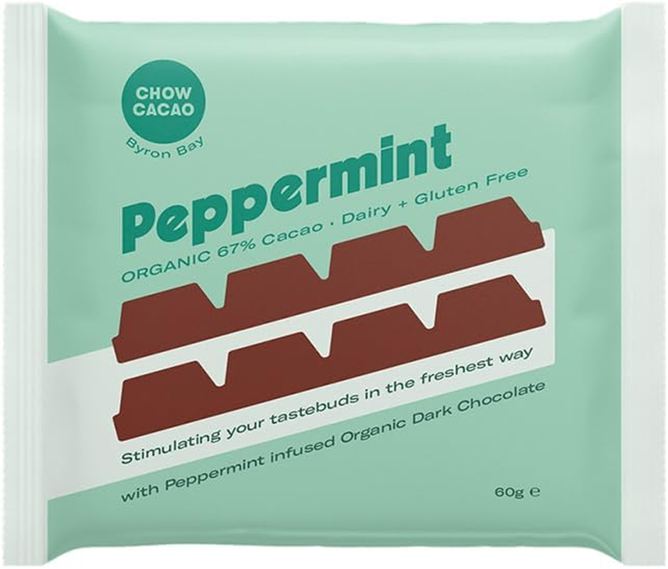 Chow Cacao Dark Chocolate Block - Peppermint 60G
