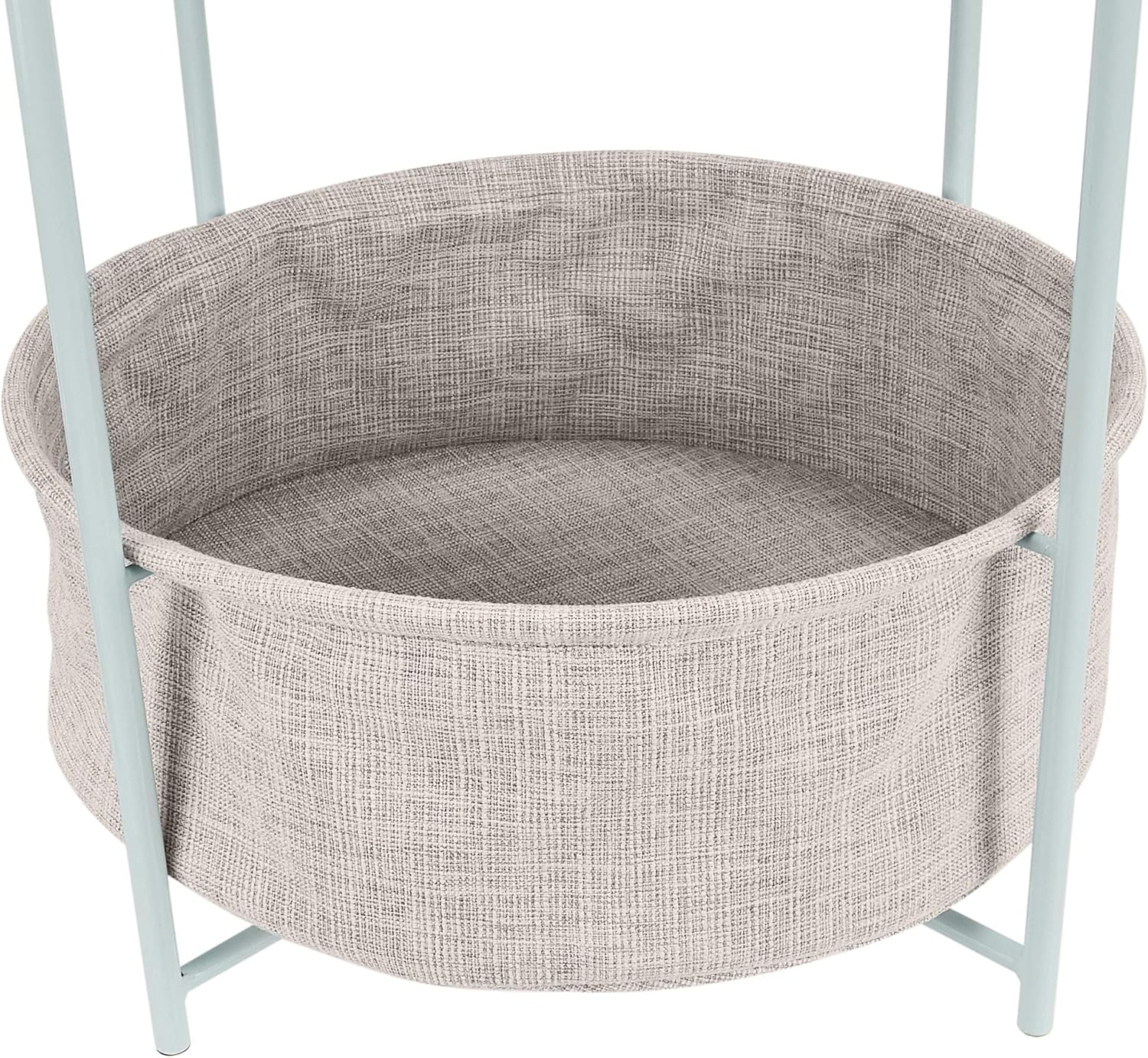 Amazon Basics round Storage End Table, Side Table with Cloth Basket, Mint Green/Heather Gray, 45.72 Cm X 45.72 Cm X 48.26 Cm image number 2