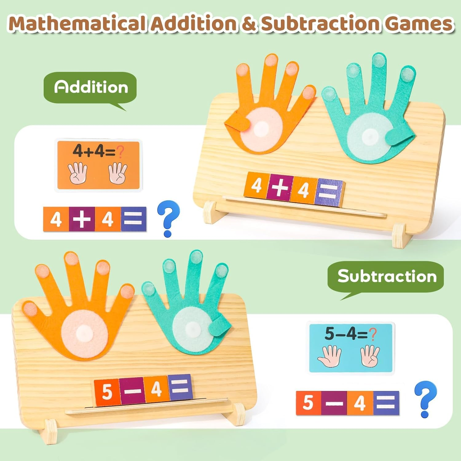 Montessori Preschool Educational Math Manipulatives Number Counting Blocks Toys for Kids Toddlers image number 2
