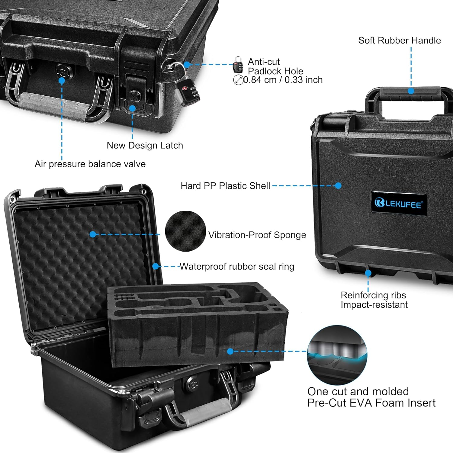 Lekufee Waterproof Hard Carrying Case Compatible with Nintendo Switch 2, Dock, Switch 2 Pro Controller, Switch 2 Camera, Game Cartridges(8 Pcs), and More Accessories(Bag & Case ONLY) image number 6