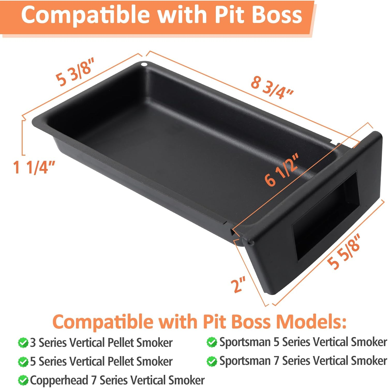 Ajinteby Grease Tray for Pit Boss Vertical Smokers, Grease Pan for Pit Boss 3/5 Series Vertical Pellet Smoker, Copperhead 7, Sportsman 5/7 Series Vertical Smoker, Pit Boss Grease Tray Replacement Part