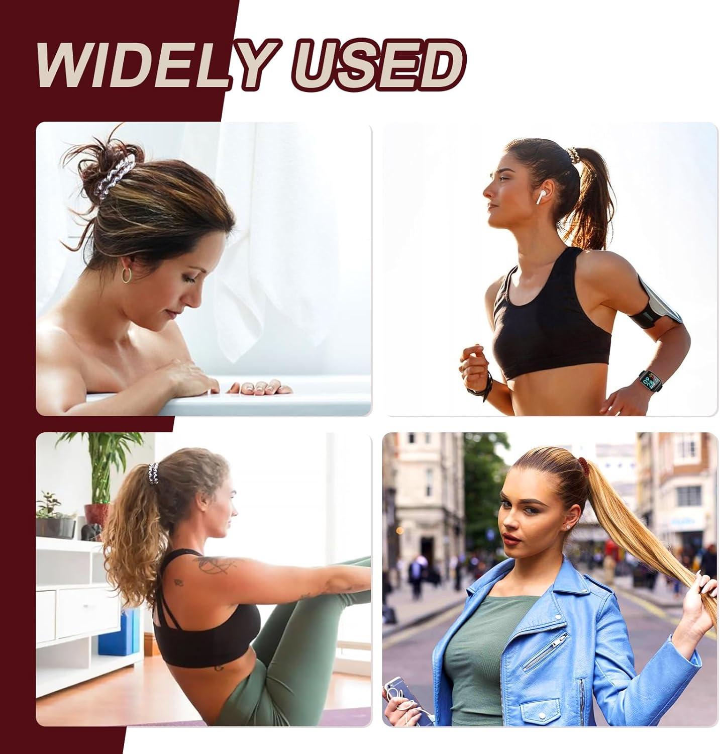 Sularpek 12 Pcs Spiral Hair Bobbles, Plastic Spiral Hair Ties, Spiral Hair Bobbles, No Crease Hair Bands, Phone Cord Bobbles Ponytail Holder for Women Girls image number 4