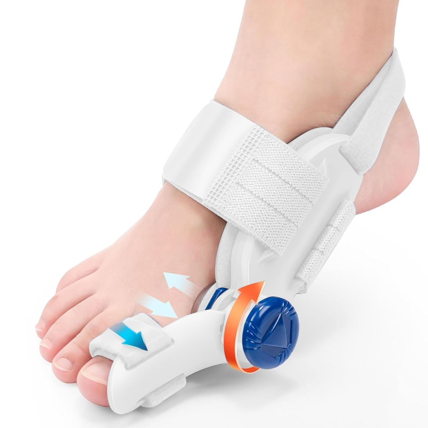 Bunion Corrector for Women & Men, Adjustable Bunion Corrector with Soft Gel Pad, Anti-Slip Toe Separators for Bunion Relief, Toe Straightener, Suitable for Left and Right Feet (Gray)