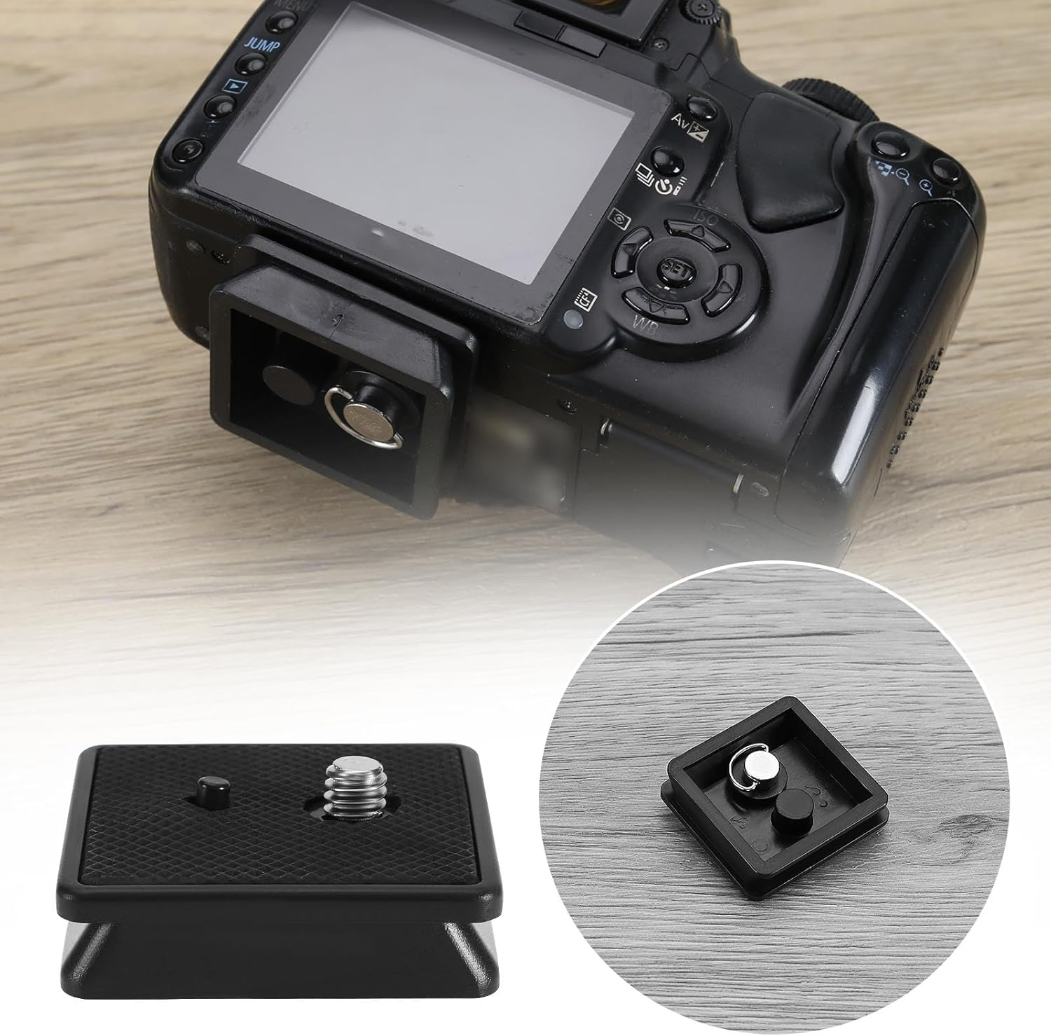 VGOL 2PCS 41Mm & 43Mm Tripod Quick Release Plate Camera Mounting Adapter Tripod Head Screw Adapter Mount Camera Fixing Support Black image number 3