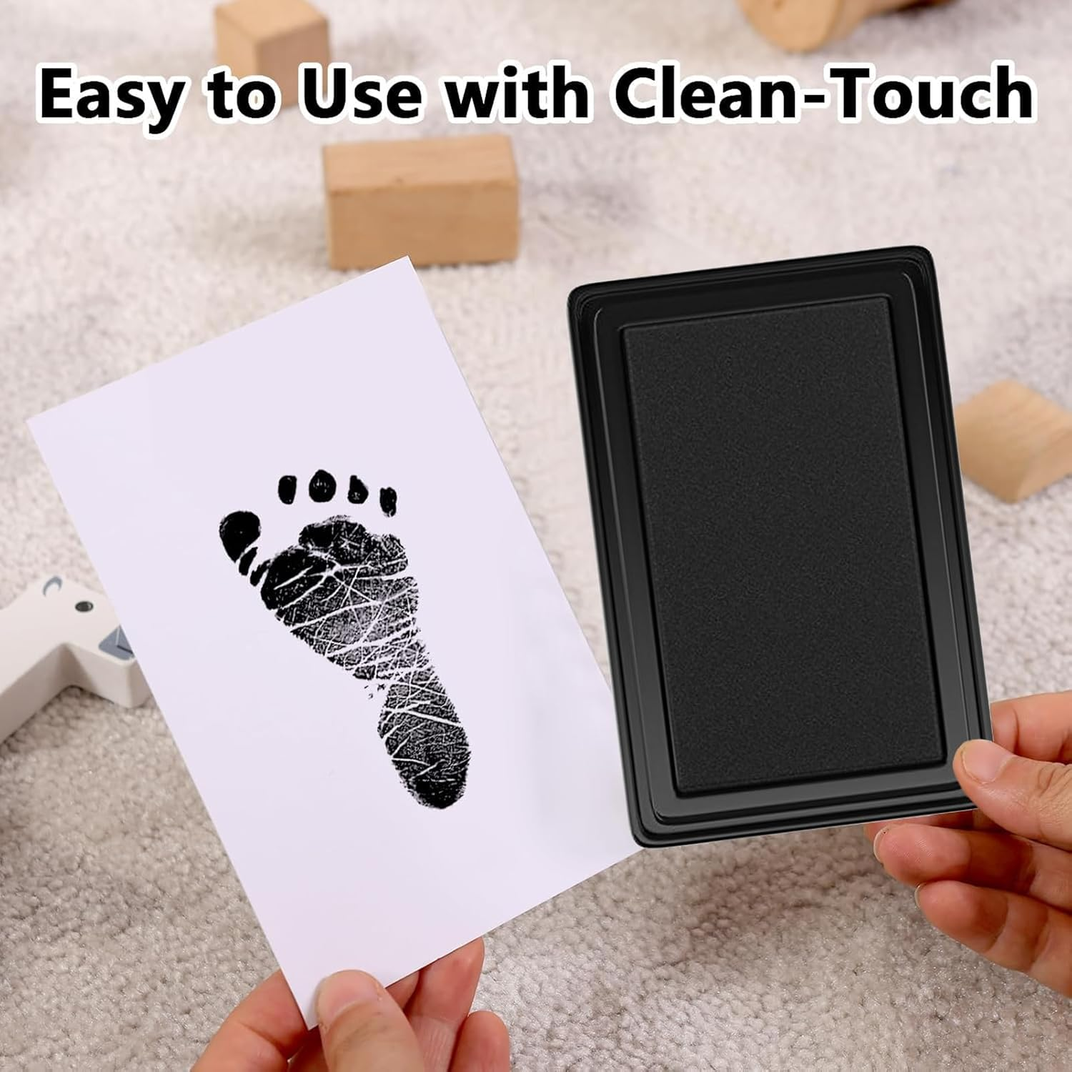 Ink Pad for Baby Hand and Footprints | Baby Foot Printing Kit | Kids Craft Pet Feet Stamp, Clean Touch Handprint Tool for Newborns Babies