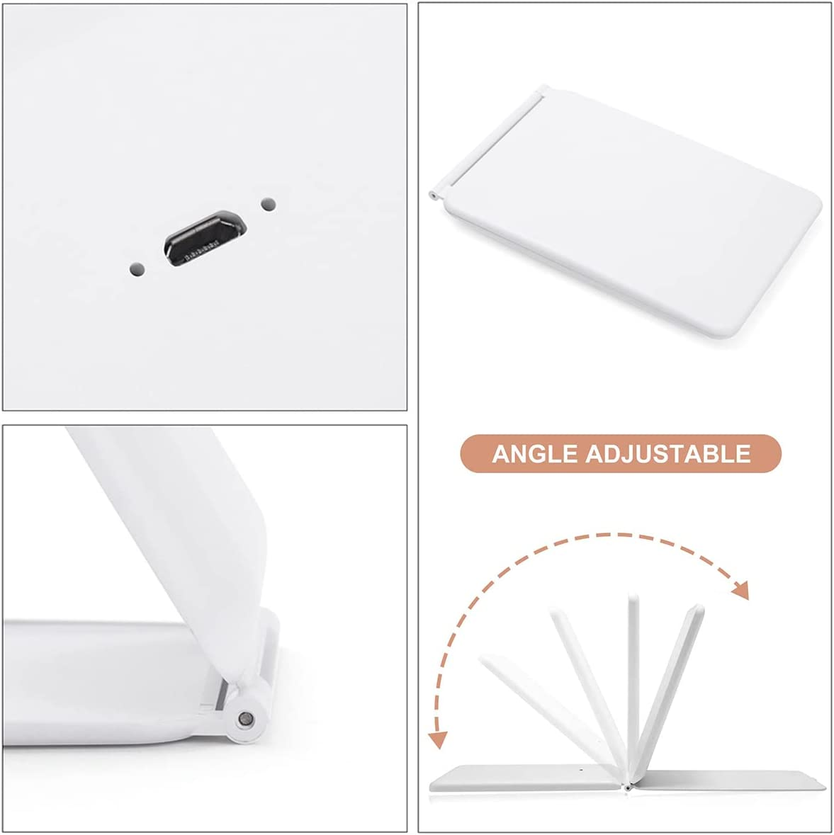 Travel Makeup Mirror, Folding Lighted Makeup Mirror with 80 LED Lights, Adjustable 3-Color Touch Screen Vanity Mirror, USB Rechargeable Portable Cosmetic Mirror for Travel Outing