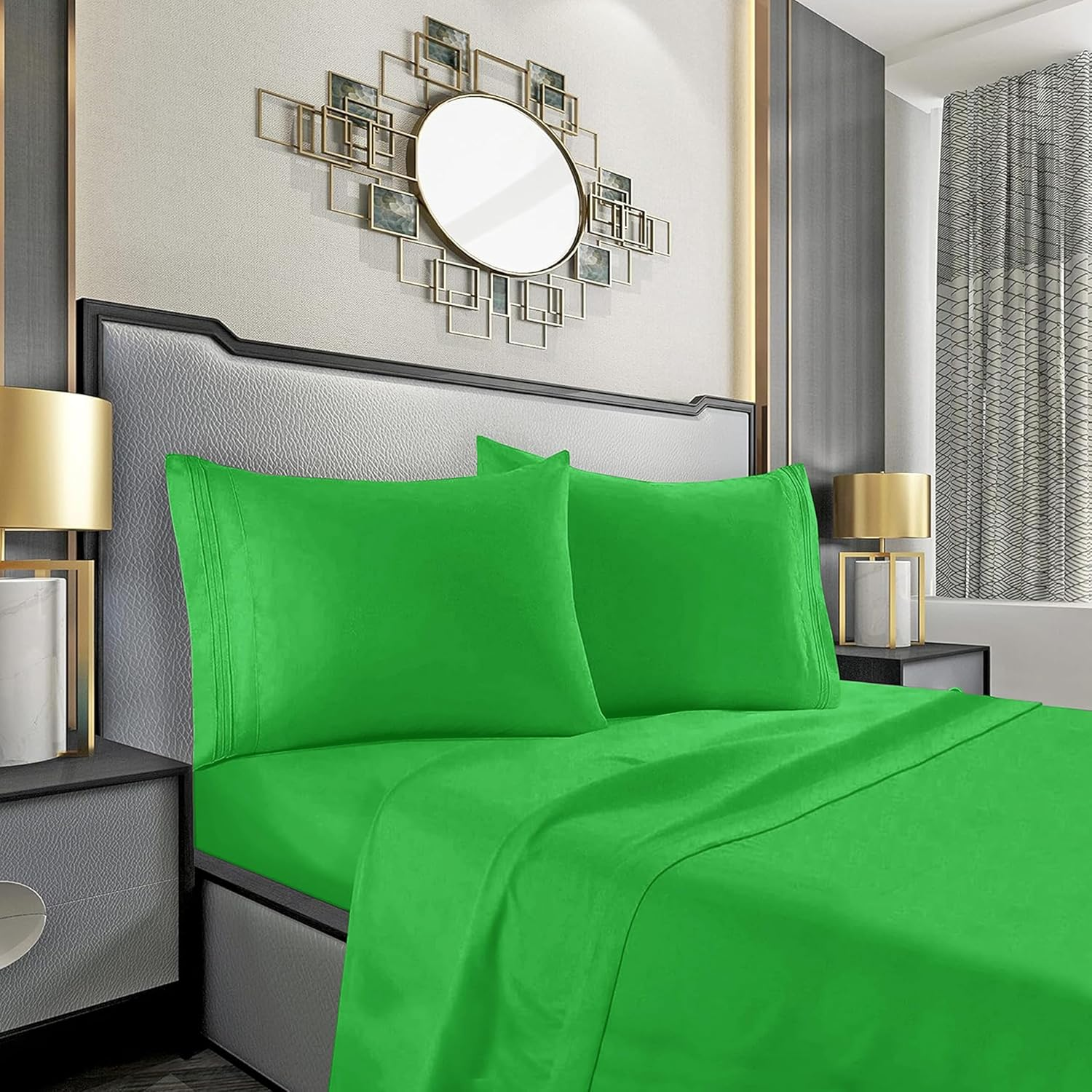 Mocassi Twin Sheet Set - Luxury Hotel 1800 Premier Bedding Sheets & Pillowcases - Ultra Soft Breathable & Cooling Bed Sheets - Deep Pocket - Wrinkle Resistant - 4 Piece - Twin, Emerald Green