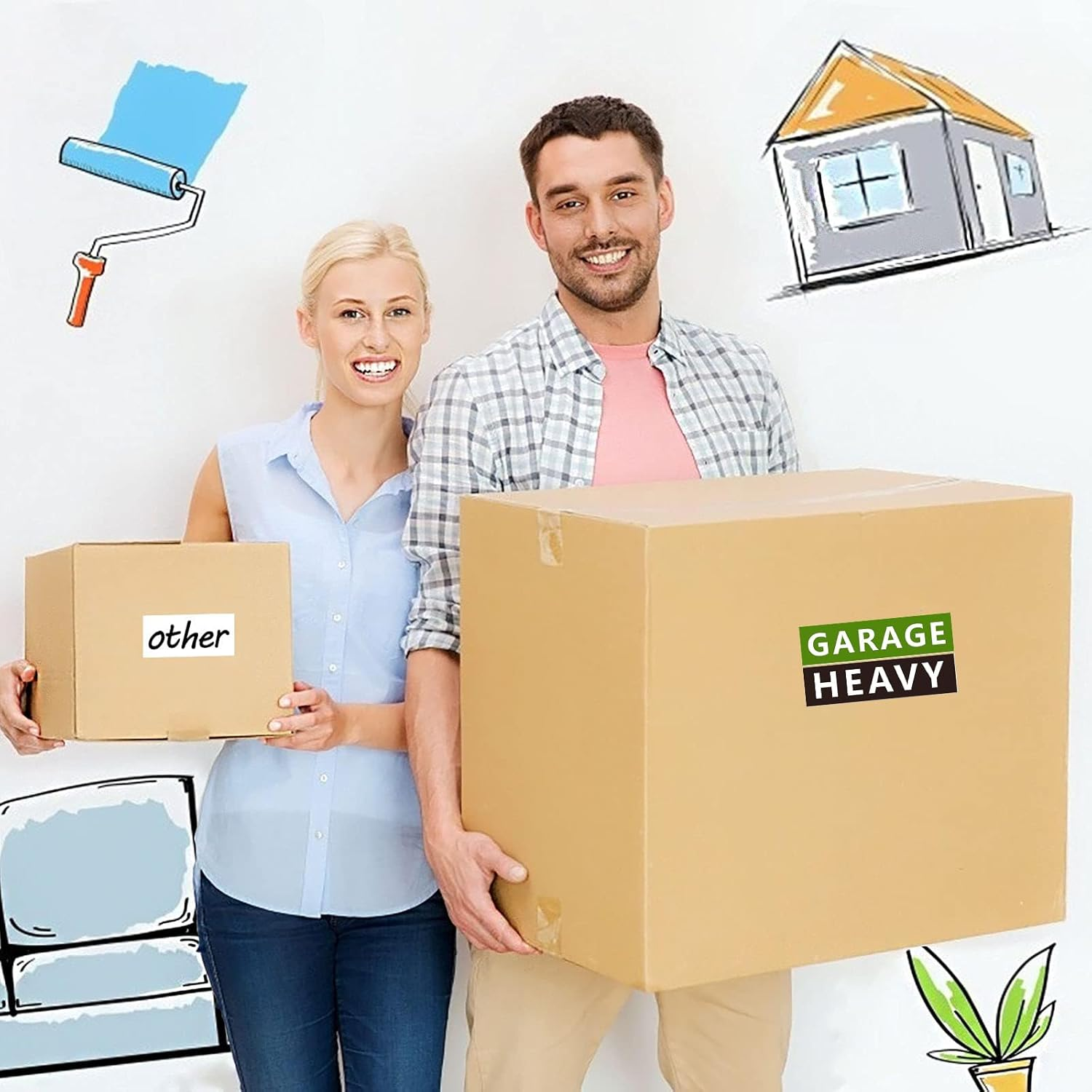 540 Pcs Large Removable Home Moving Sticker Labels 24 Different Color-Coding Packing Label for Box Including Fragile and Customizable Blank