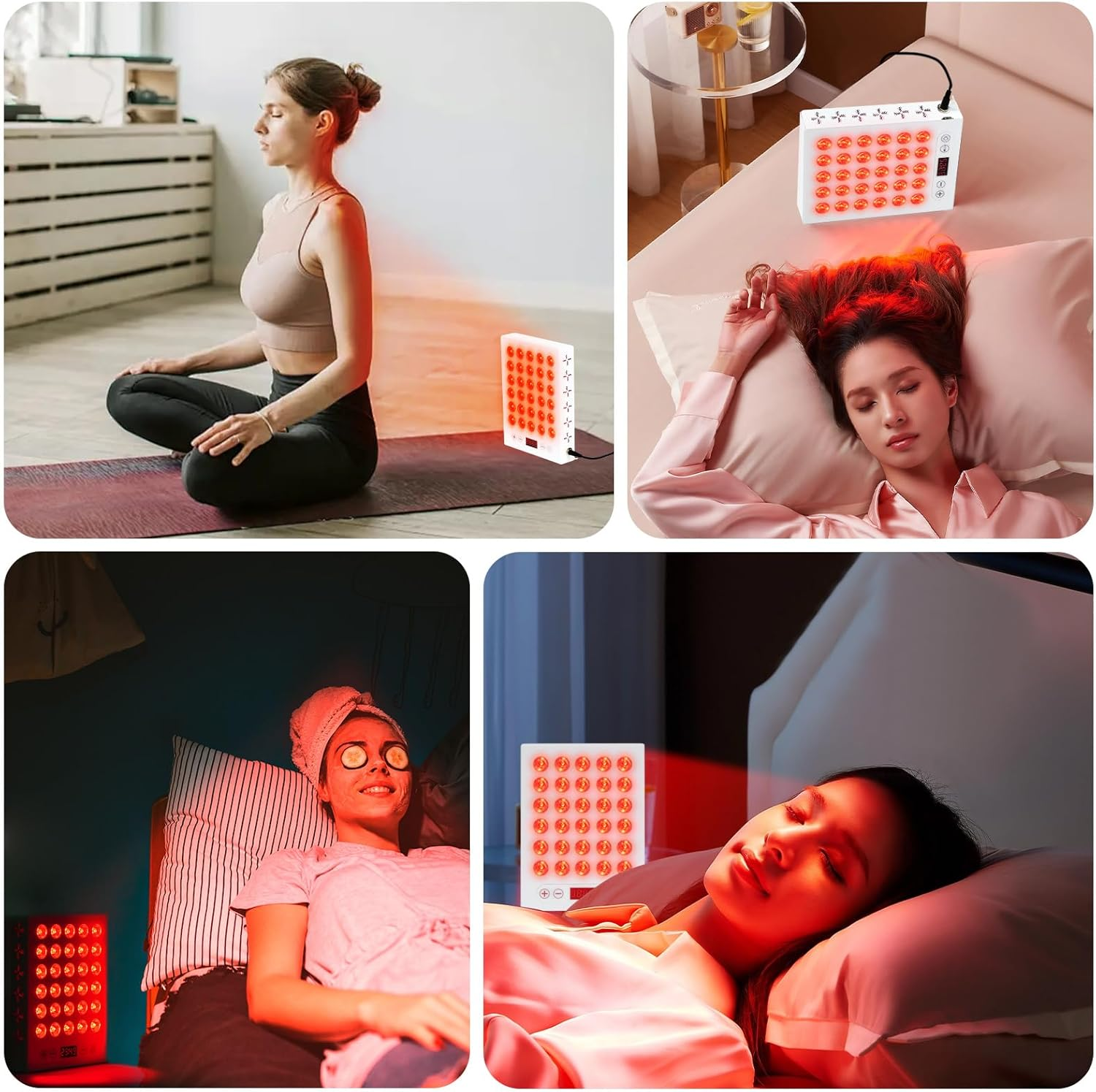 Advwin Red Light for Body and Face, 660Nm 850Nm Red Light Panel Dual Chips Leds, with Timer & Adjustable Stand for Home image number 5