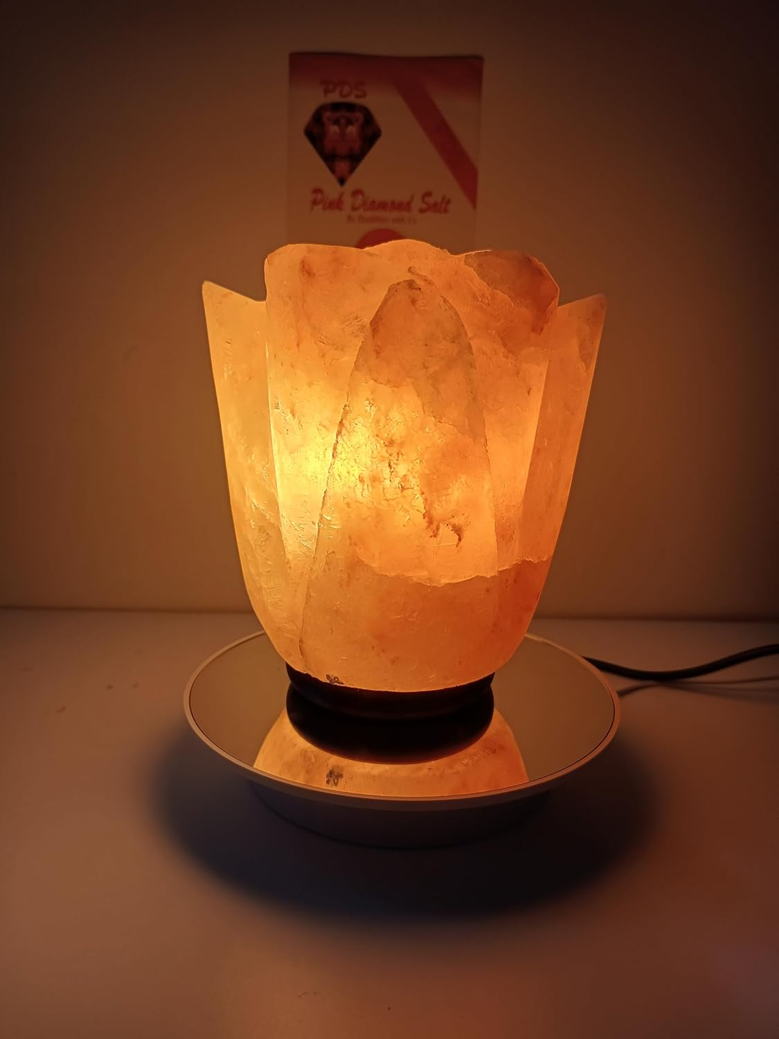 Premium Himalayan Large Lotus Salt Lamp 100% Authentic, Handcrafted from the Foothills of the Himalayas Beautifully Hand Craft Lilly Flower Comes with Complete Electric Fitting &ndash; Quality Guaranteed image number 1