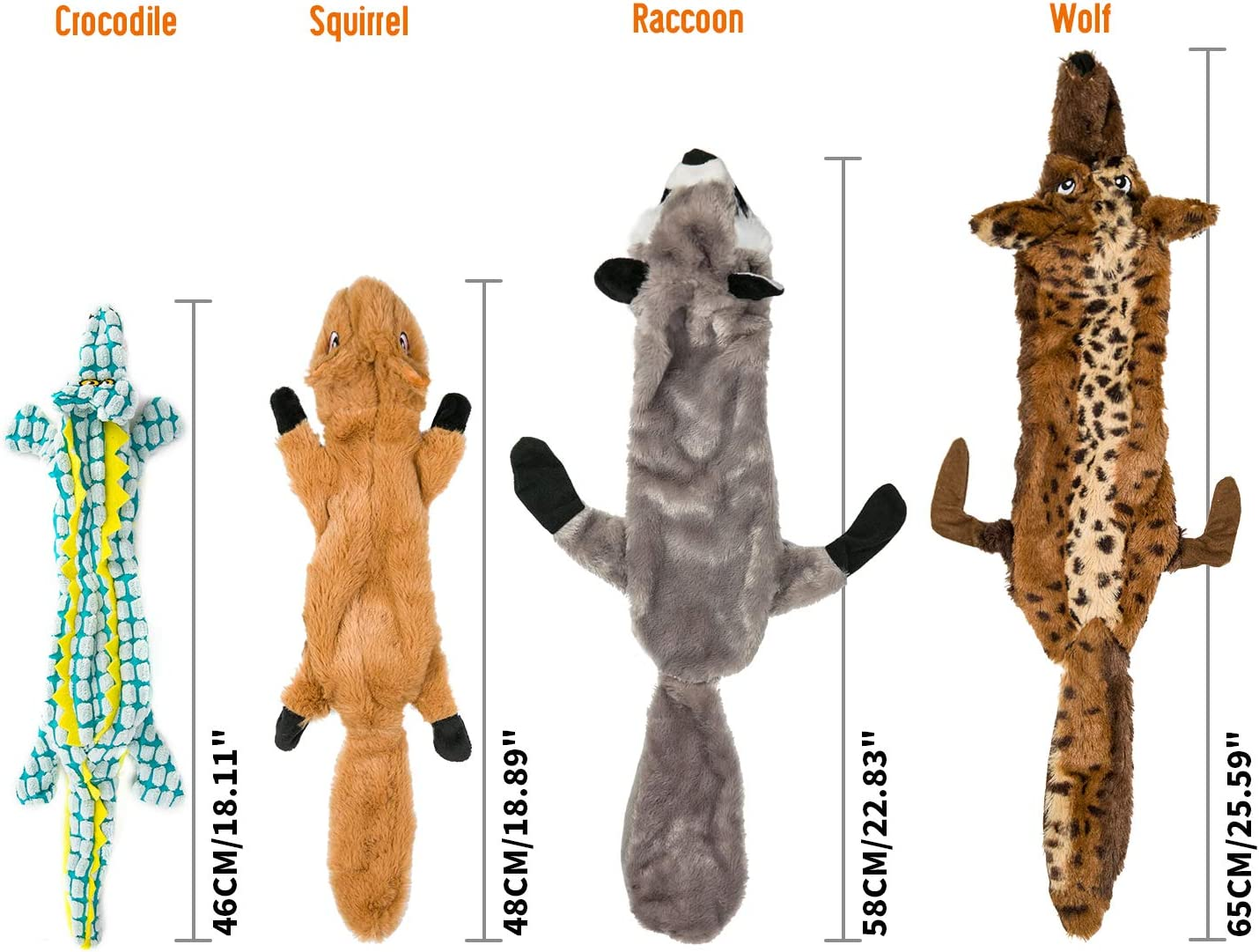 AZSSMUK Dog Squeaky Toys No Stuffing, Pet Toy with Durable Double Layer Fabric with Two Squeakers for Small Large Breeds Chew Toys Set (4PCS) image number 4