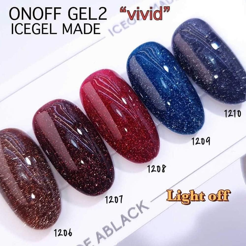 ICE GEL ABLACK FLASH on off GEL 1208 0.1 Oz (3 G) Gel Nail image number 4