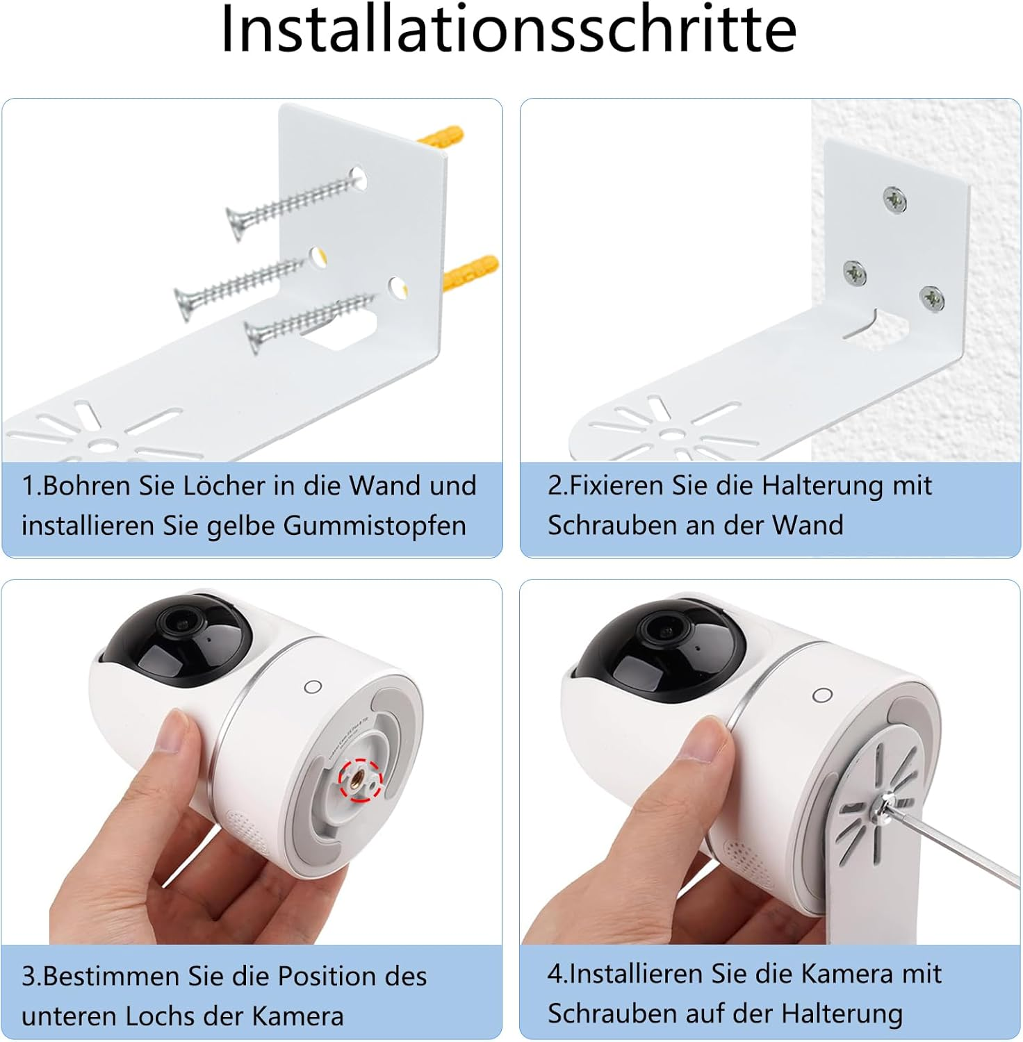 Wall Mount Compatible with Eufy Security Indoor Cam E220 / Blink Mini Pan Tilt Camera, Wall Mounts Ceiling Mount Stand Holder Accessories, Super Hard Metal, Pack of 2 (Without Cameras) image number 5