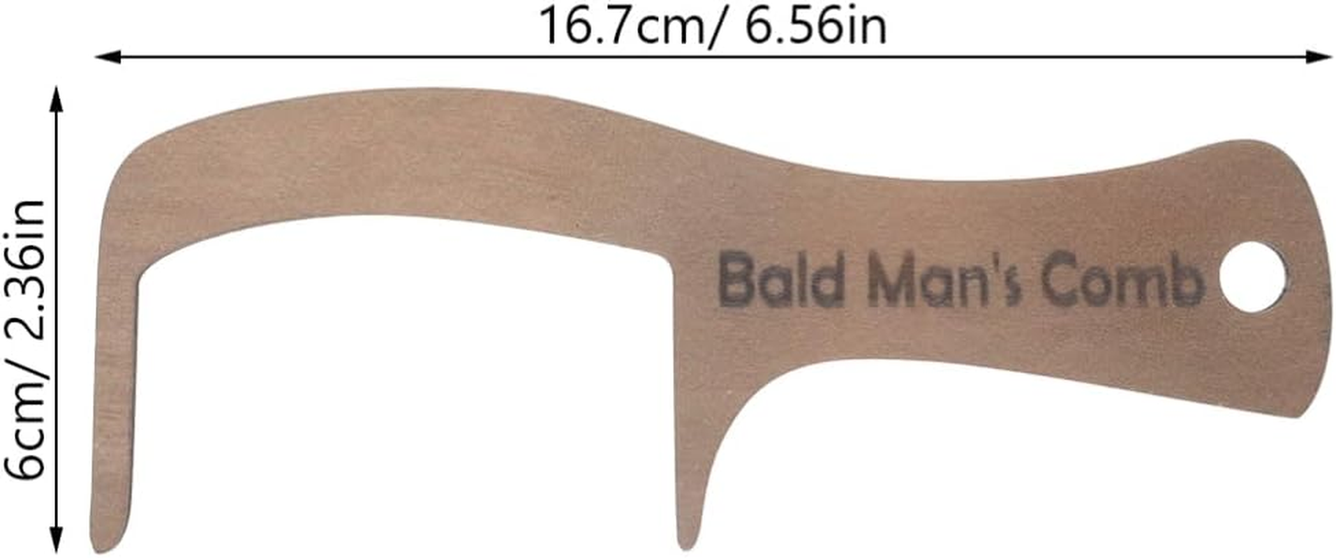 Mikinona No Bristle Hair Brush Handmade Wood Comb for Men Bald Hair Comb Wide Tooth Styling Tool Fun and Thoughtful Present image number 4