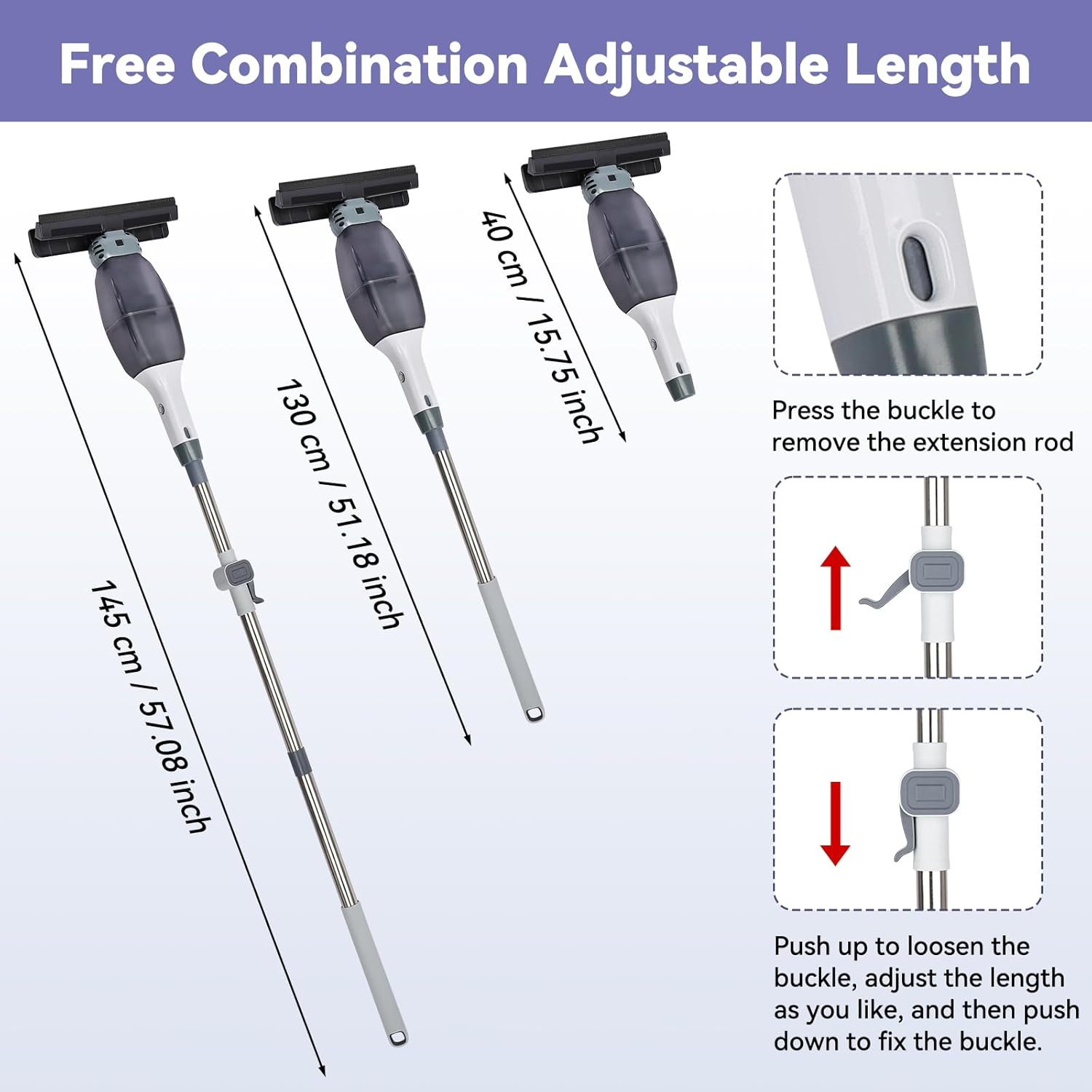 Cordless Window Vacuum Squeegee: Window Vac with Detachable Water Tank and Strong Suction, Electric Cleaning Tool for Shower Wall, Mirror, Glass, Car Windshield, Countertop, Tile image number 6