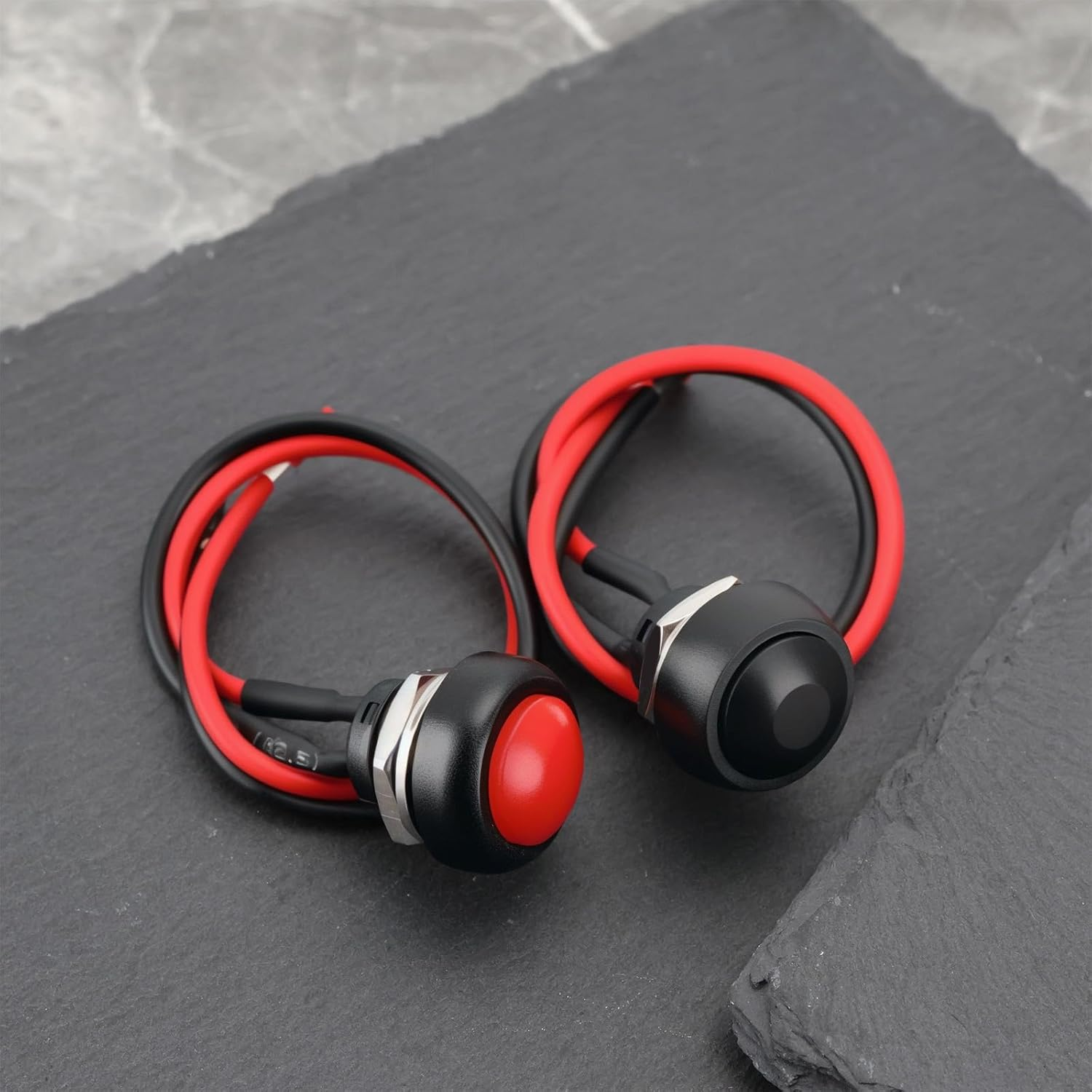 OTOTEC 4Pcs 12Mm 1/2" Mounting Hole Mini round Waterproof Momentary Push Button Switch on off PBS-33B 3A/125V AC 2 Pin image number 1