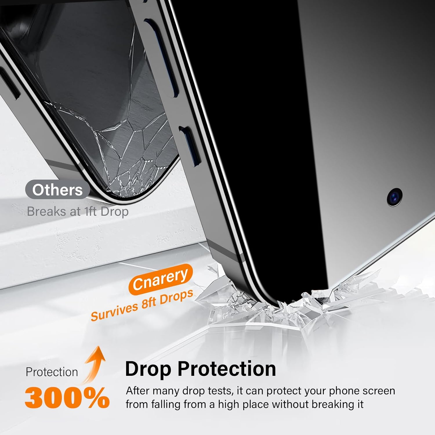 Cnarery 2 Pack for Iphone 14 Pro Privacy Tempered Glass Screen Protector 6.1 Inch, 9H Hardness, Auto Dust Removal, Scratch Resistant with Updated Easy Installation Tool image number 3