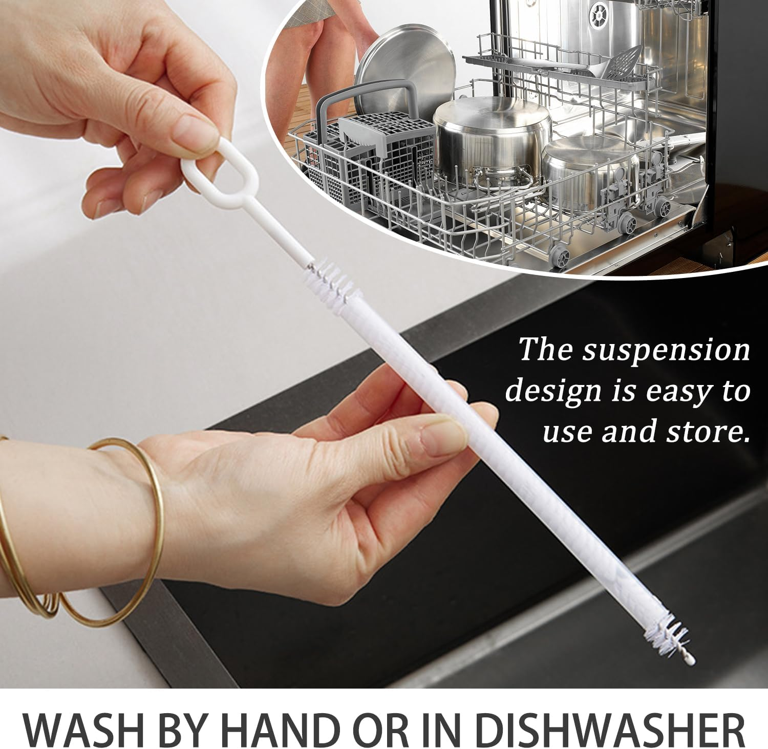 SYEYCW Straw Cleaning Brush Set Extra Long Straws Cleaning Tool 6Mm 8Mm 10Mm 12Mm Reusable Straw Brush for Straws Bendable Crevice Tool for Water Bottles image number 2