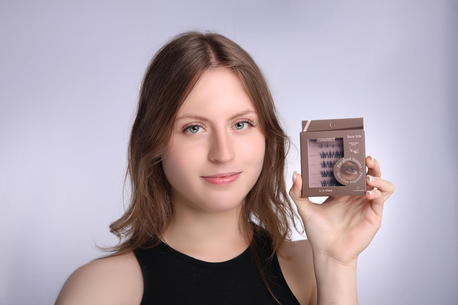 Lash&Go Bare Silk Pre-Glued Lash Segments, 6&ndash;13Mm, Natural Lightweight Look, No Glue Required, Reusable.