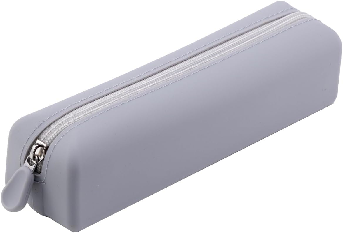 DDPOND Cute Silicone Makeup Brush Holder, Soft Portable Cosmetic Brush Bag with Zipper, Travel Makeup Brush Case(01Lightpink) image number 2