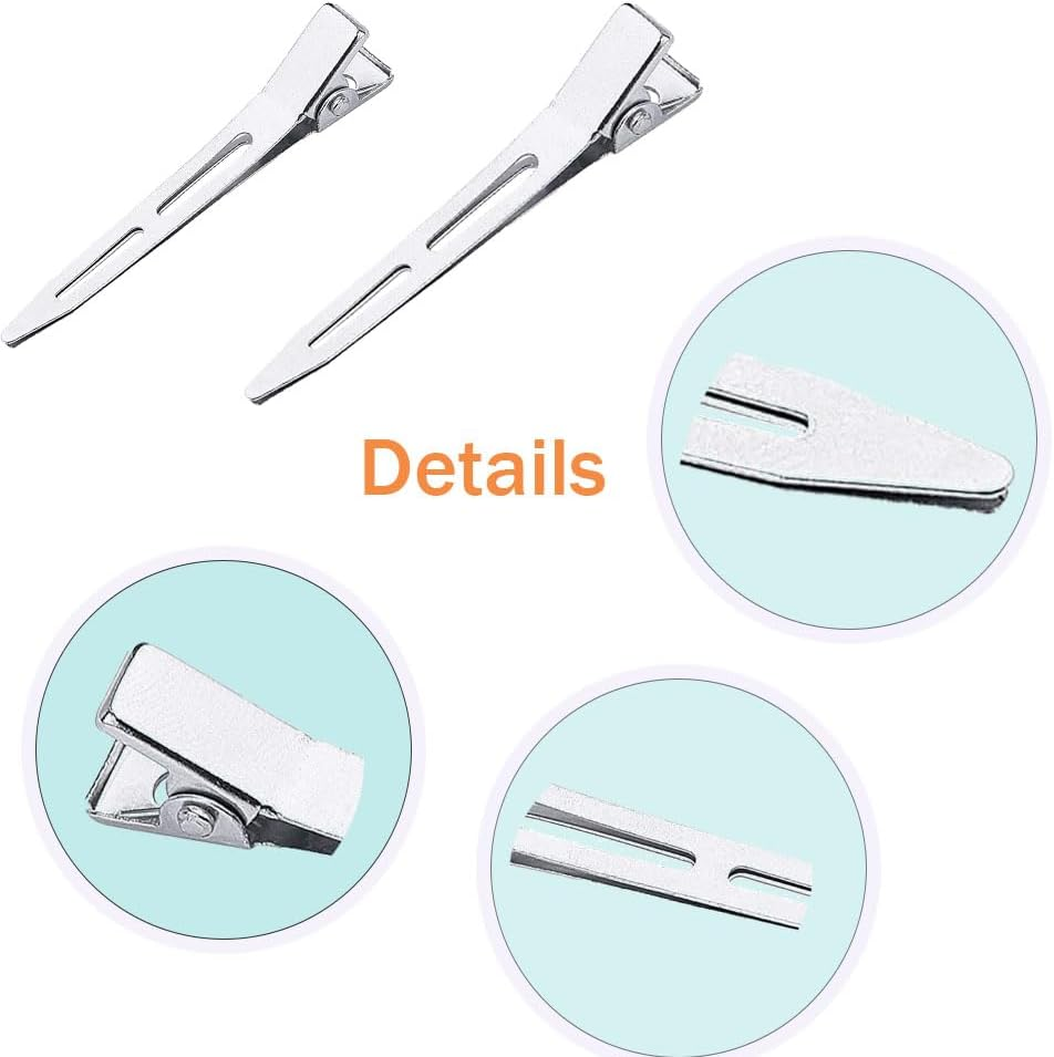 Pack of 20 Entebill Hair Clips Silver Hair Clips 5.5 Cm Hair Clips Hairdressing Alligator Clips Metal Hair Clips for Hair Clips Women'S Clips Hairdressing Salon Girls Hair Styling DIY