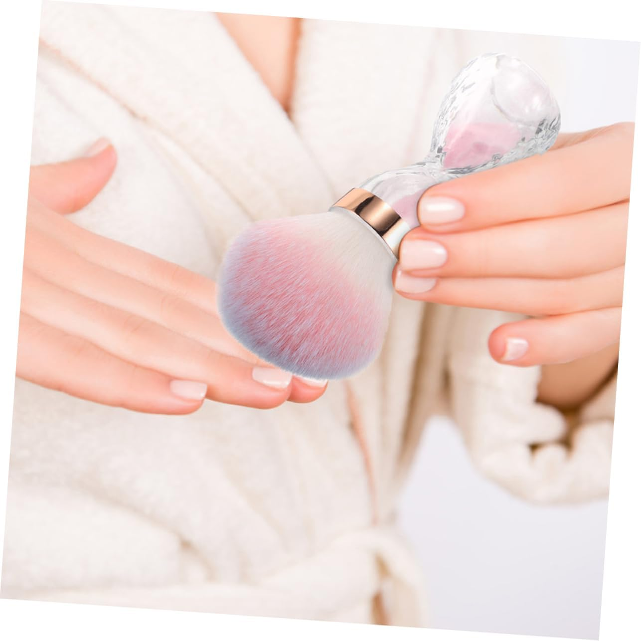 Vaguelly 2Pcs Nail Art Cleaner Barber Hair Brush Hair Cutting Brush Neck Duster Cleaning Tools image number 6