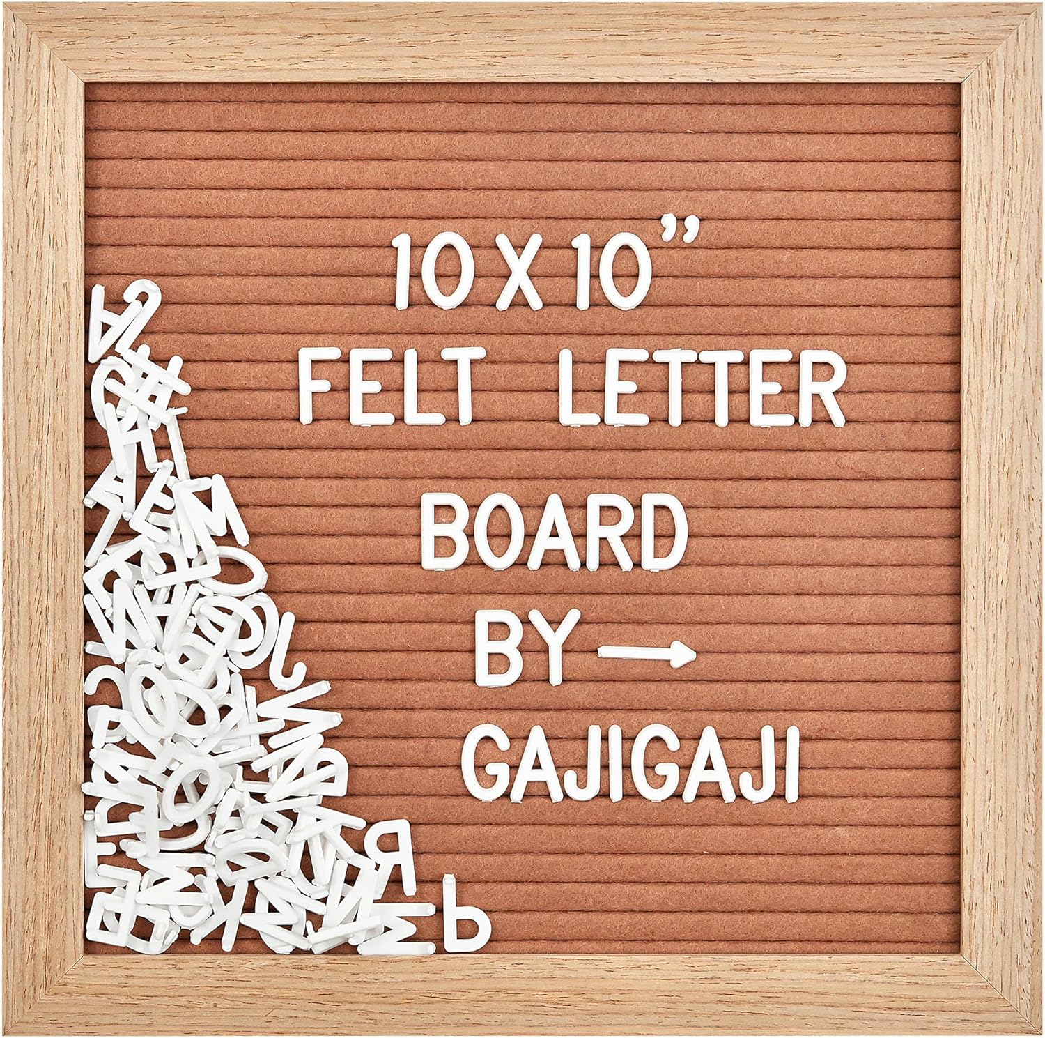 Felt Letter Board with 294 Letters, Numbers, Symbols - 10X10 Inch Changeable Message Board with Wooden Frame Wall Mount (Black)