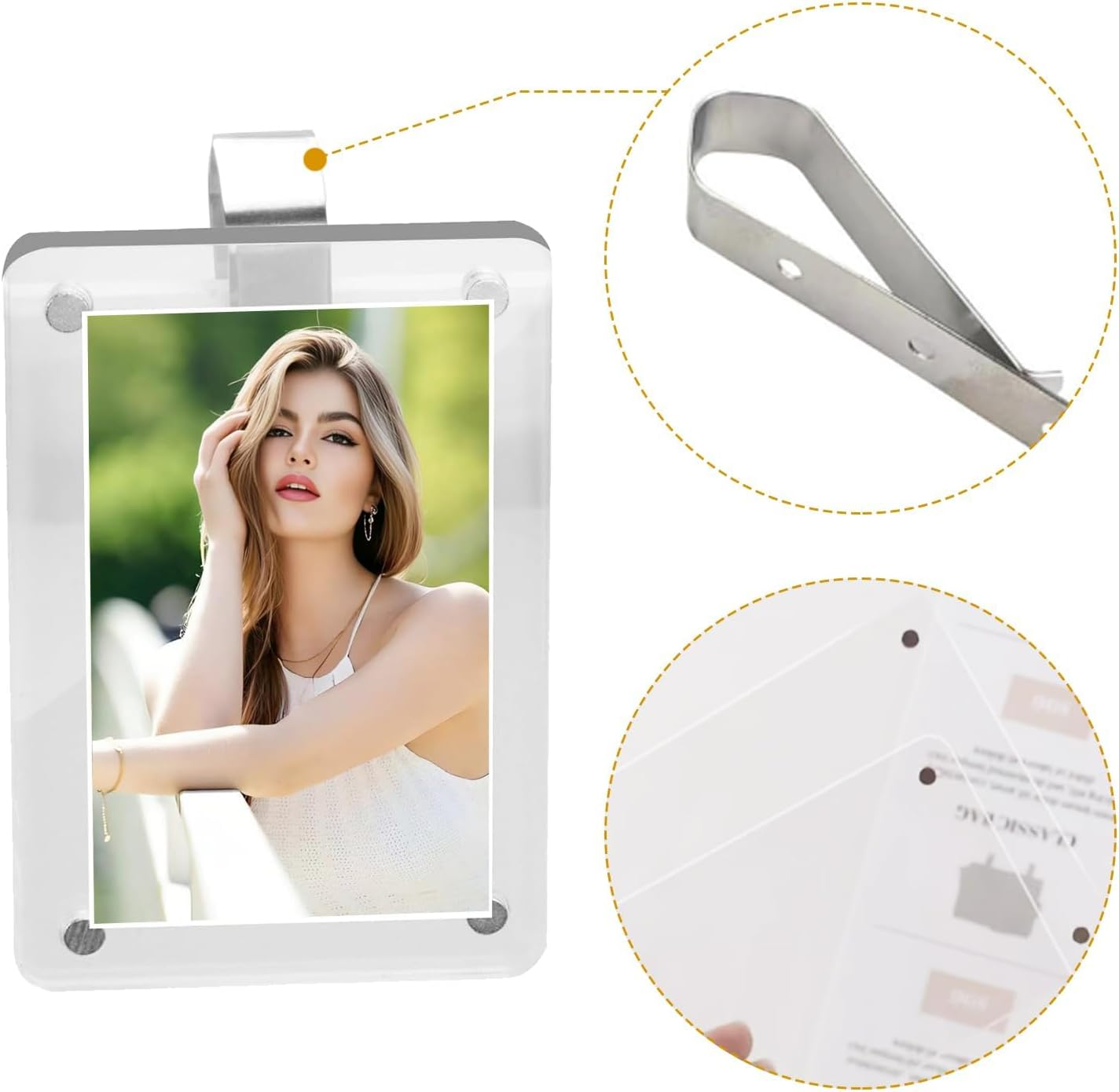 2Pcs Car Sun Visor Photo Holder - 6X9 CM Universal Magnetic Acrylic Car Photo Clip & Car Picture Frame - Personalized Visor Accessory to Display Your Favorite Memory image number 5