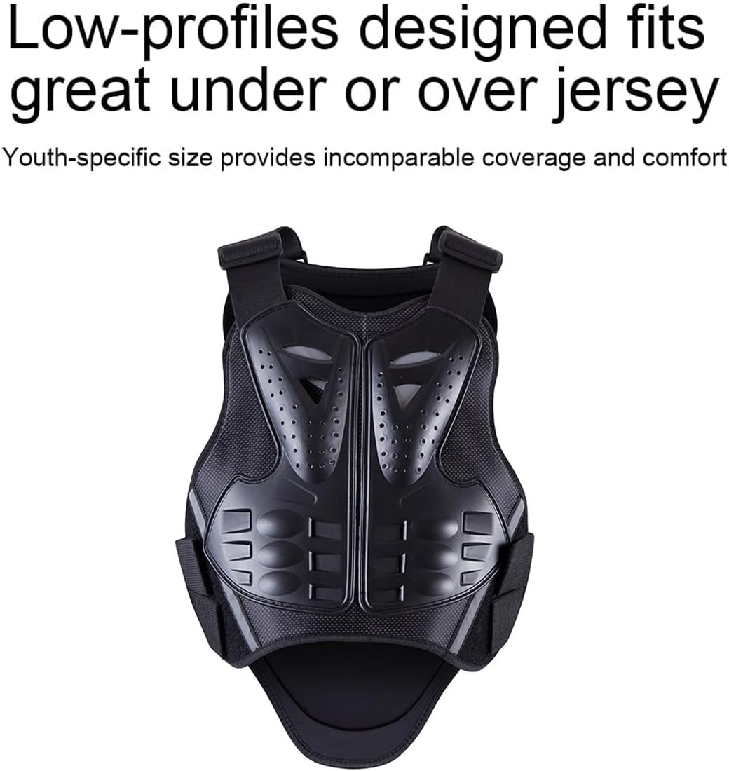 AIMALL Youth Motocross Armor Vest, Low - Profile Motorcycle Protector with Adjustable Straps, PP Shell & Shock - Absorbing Foam, Chest/Back/Shoulder Protection for off - Road Sports image number 6