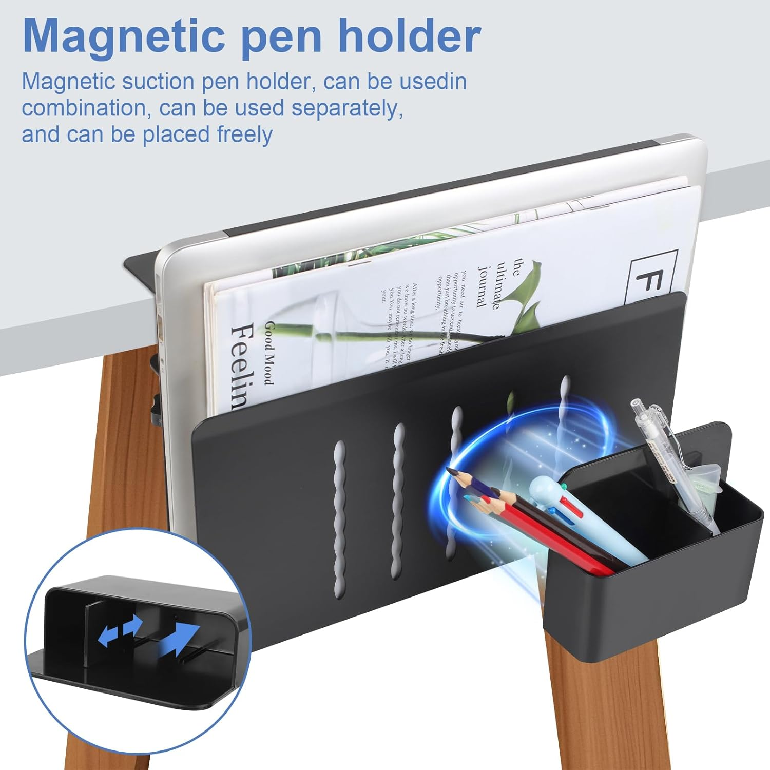 Desk Side Organiser, No Drill Adjustable Desk Organizer Storage, Clamp-On Desks Shelf with Pegboard Accessories, with Magnetic Pen Holder, Desk Storage Holder for Office and Home image number 2