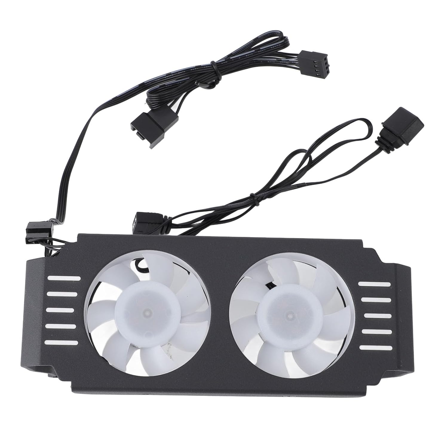 ARGB RAM Radiator Computer Memory Module, Heat Sink PWM Temperature Control Dual Fan, Aluminum Cooling Radiator for DDR DDR2 DDR3 DDR4 DDR5 (Black) image number 3